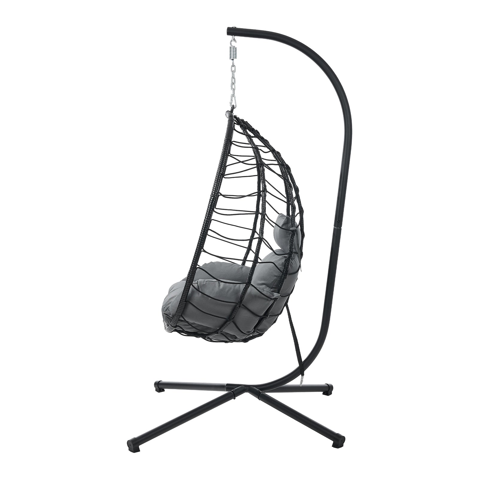 Livsip Outdoor Rattan Hanging Chair Porch Swing Chair Egg Seat Garden Furniture - Sunyee