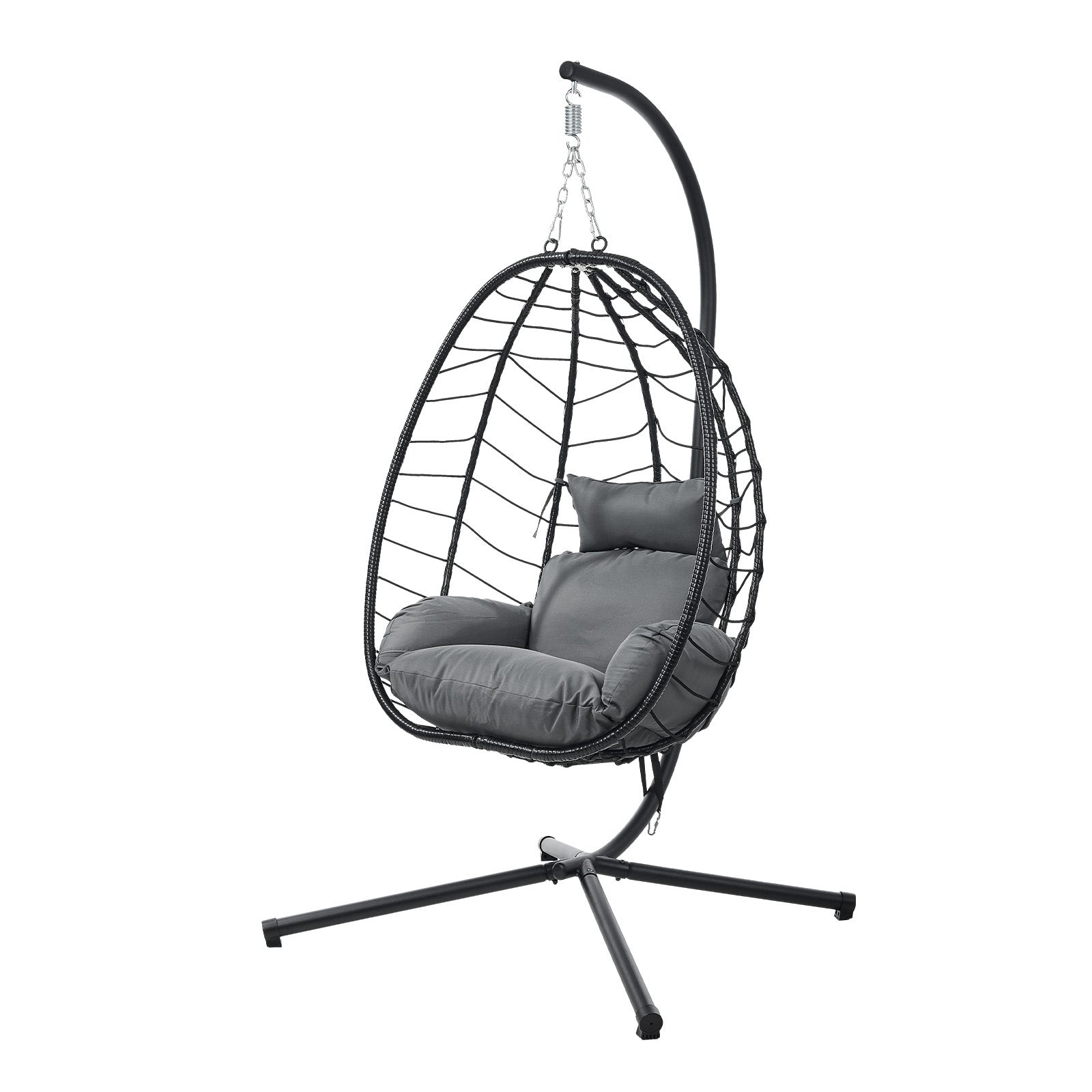 Livsip Outdoor Rattan Hanging Chair Porch Swing Chair Egg Seat Garden Furniture - Sunyee