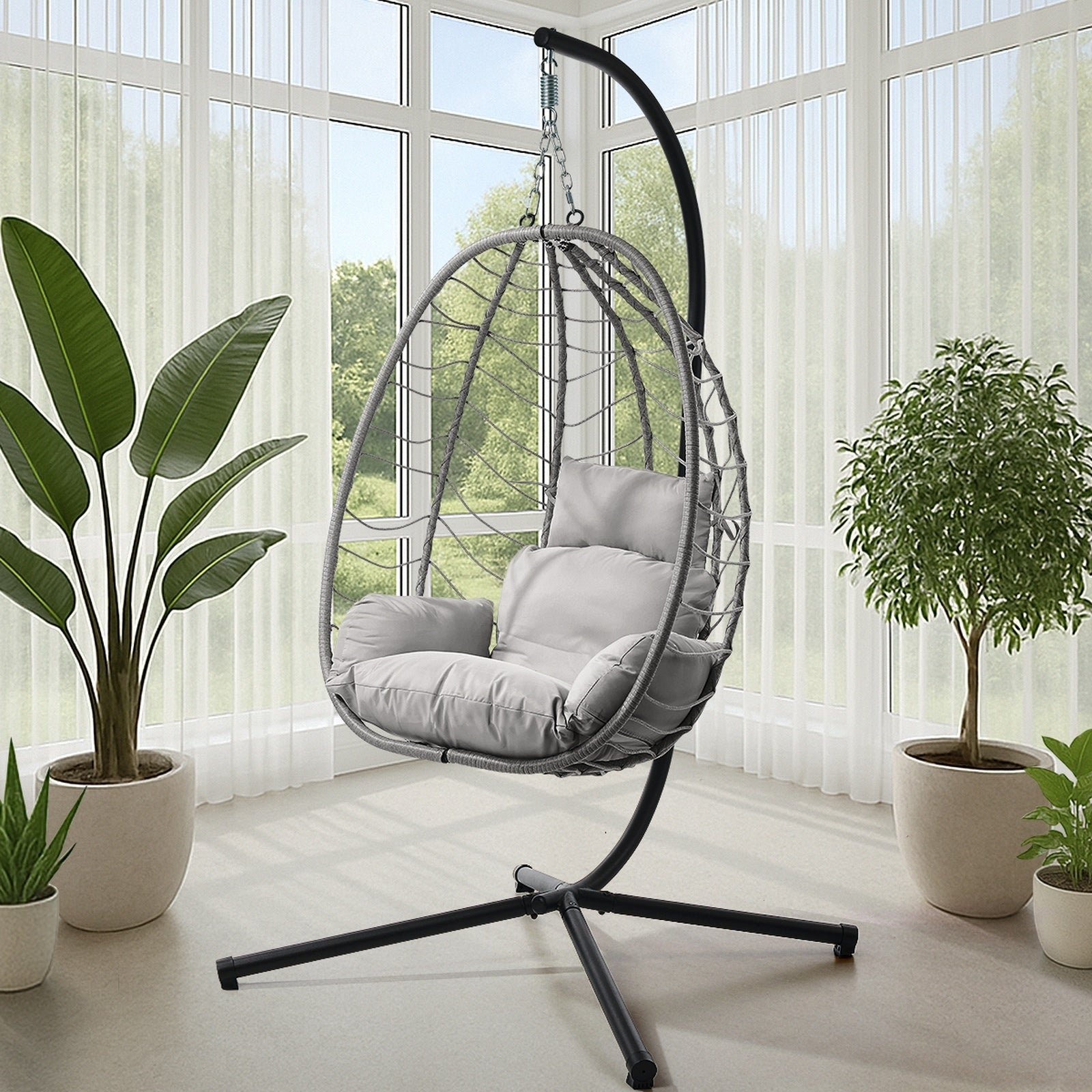Livsip Outdoor Hanging Chair Swing Chair Porch Egg Seat Garden Furniture Rattan - Sunyee