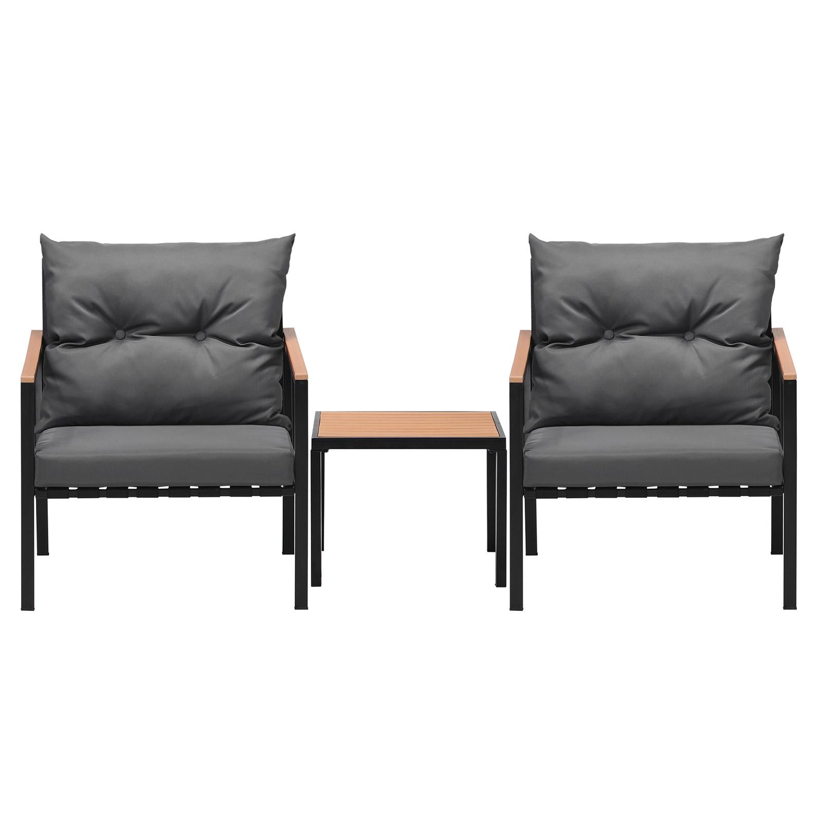 Livsip 3PCS Outdoor Furniture Lounge Setting Sofa Chairs Patio Dining Bistro Set - Sunyee