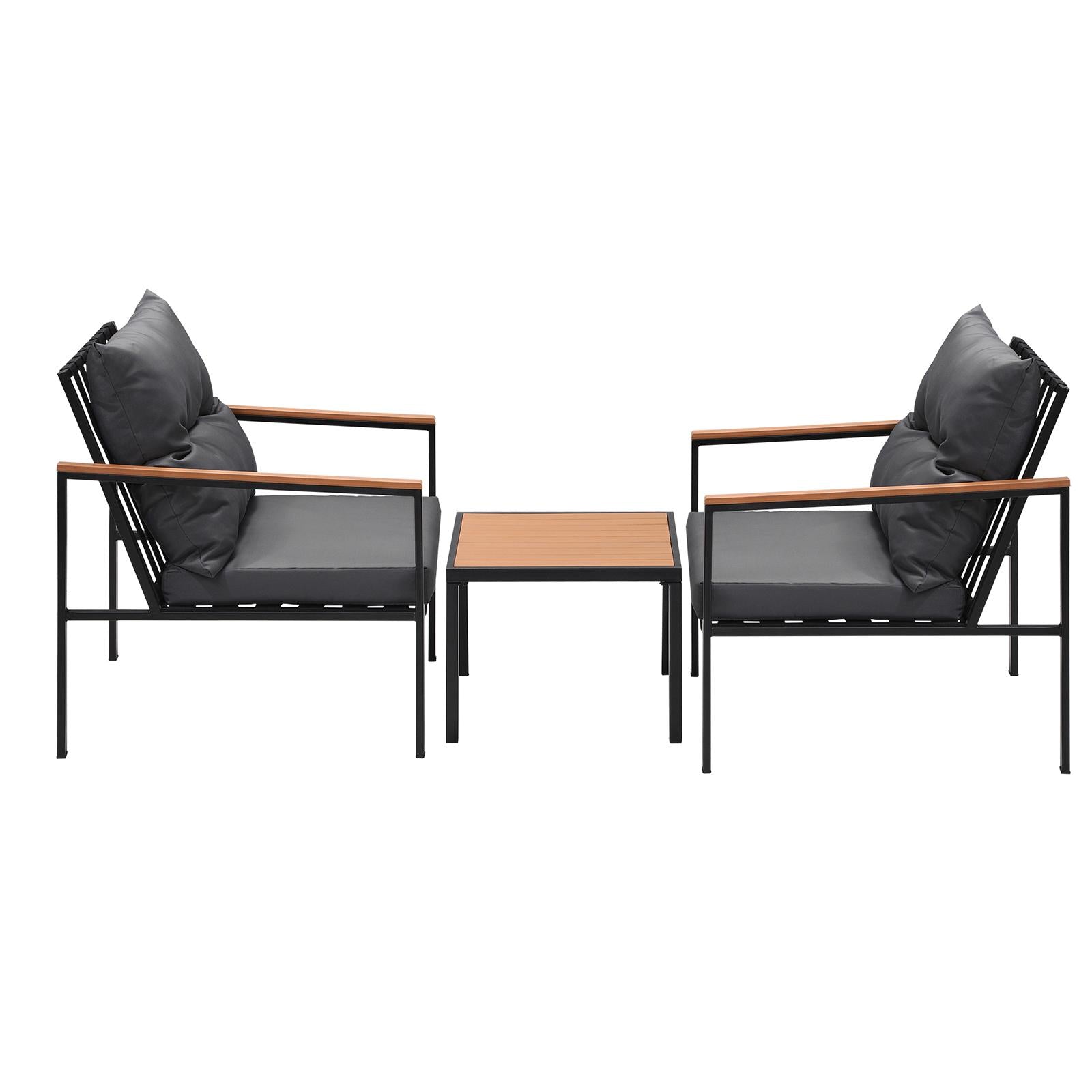 Livsip 3PCS Outdoor Furniture Lounge Setting Sofa Chairs Patio Dining Bistro Set - Sunyee