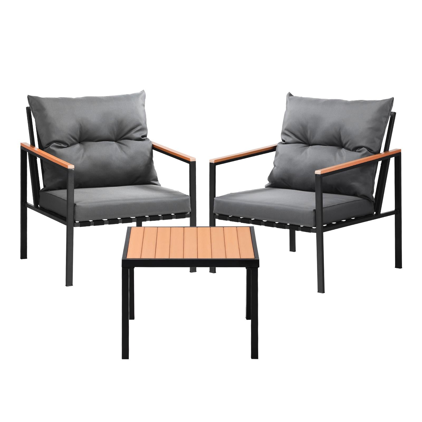 Livsip 3PCS Outdoor Furniture Lounge Setting Sofa Chairs Patio Dining Bistro Set - Sunyee