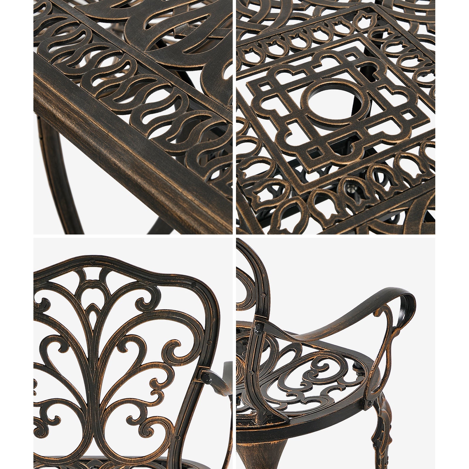 Livsip 5 Piece Outdoor Patio Set Bistro Patio Setting Cast Aluminium Butterfly