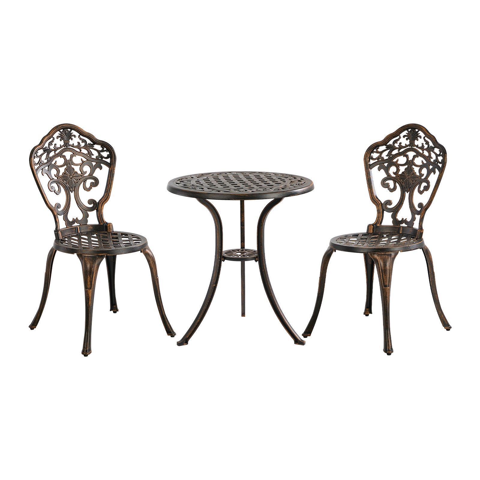 Livsip 3 Piece Outdoor Patio Set Bistro Setting Garden Furniture Bronze