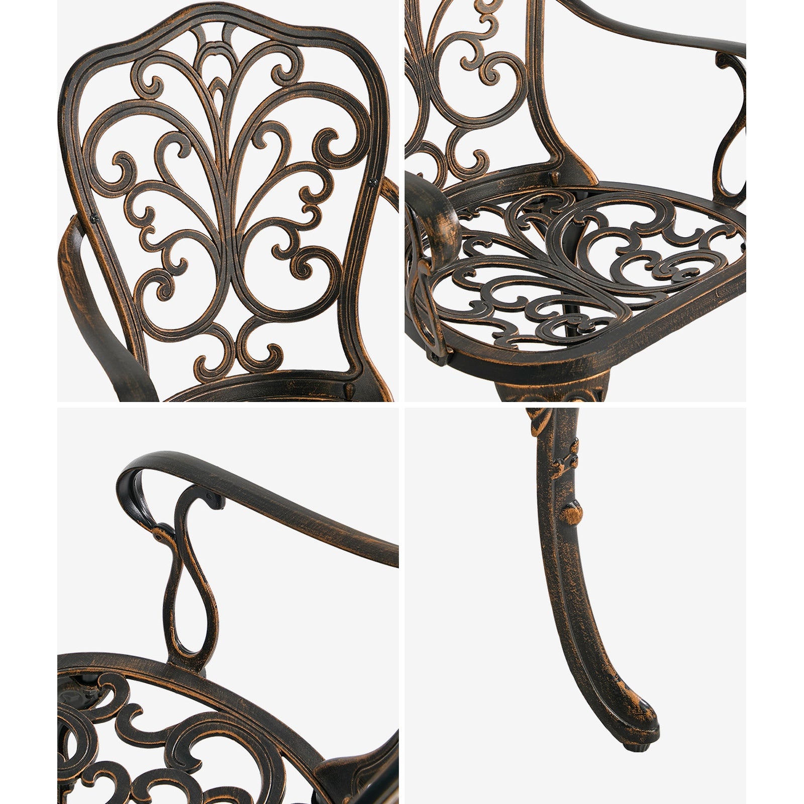 Livsip 2PCS Outdoor Patio Chairs Garden Patio Armchairs Cast Aluminium Butterfly