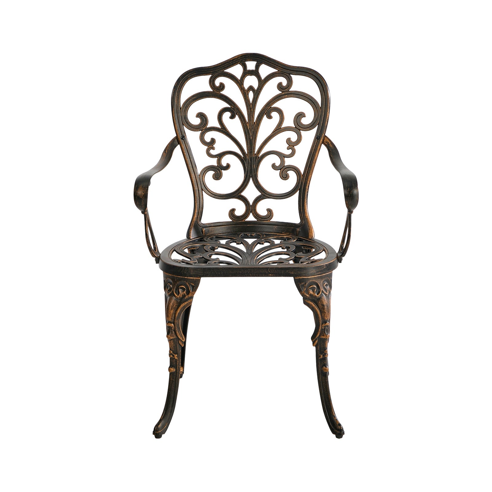 Livsip 2PCS Outdoor Patio Chairs Garden Patio Armchairs Cast Aluminium Butterfly