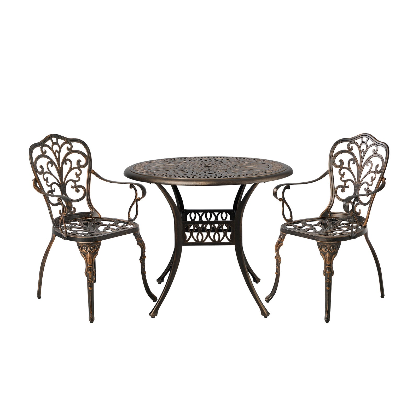 Livsip 3 Piece Outdoor Patio Set Table Chairs Bistro Cast Aluminium Furniture