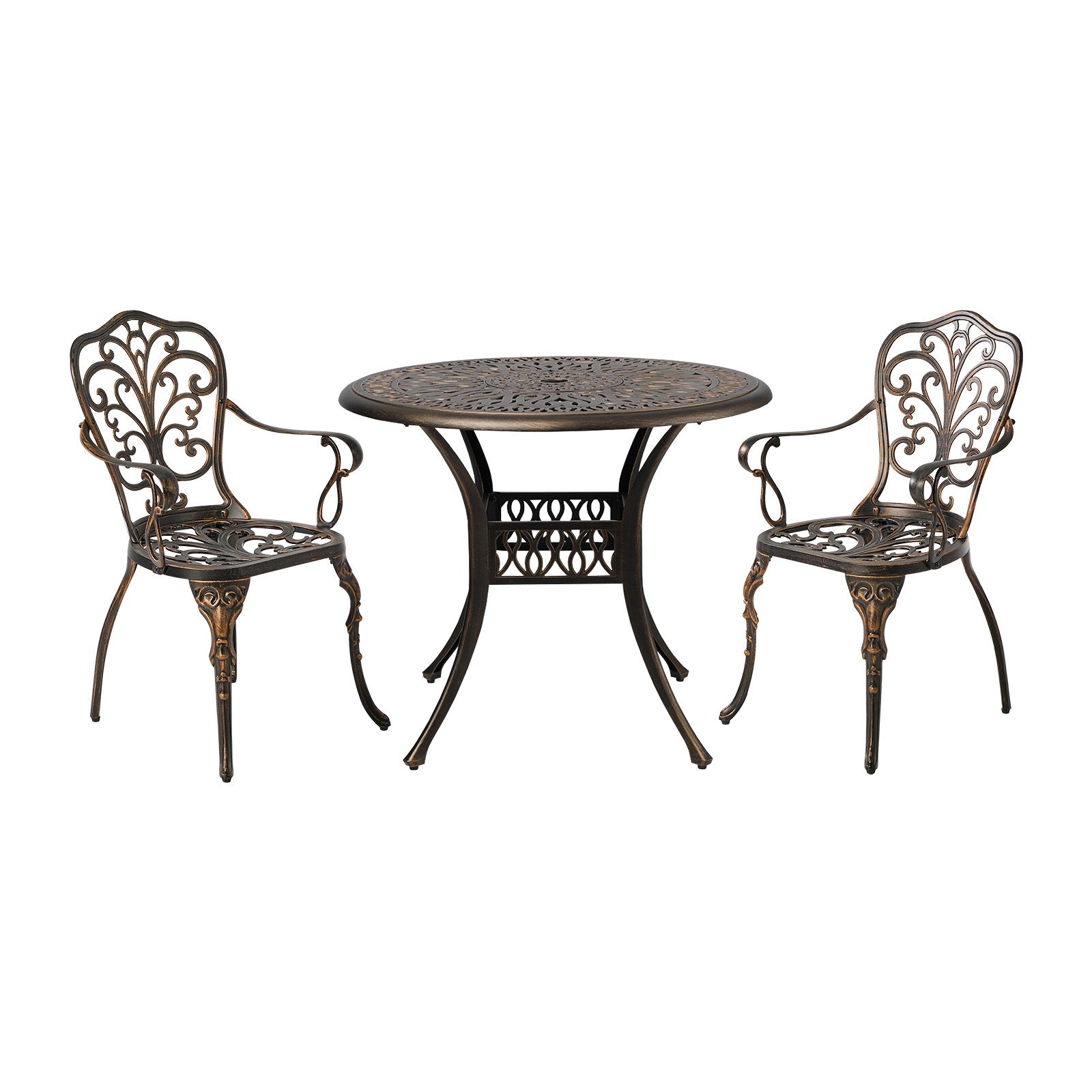 Livsip 3 Piece Outdoor Patio Set Table Chairs Bistro Cast Aluminium Furniture