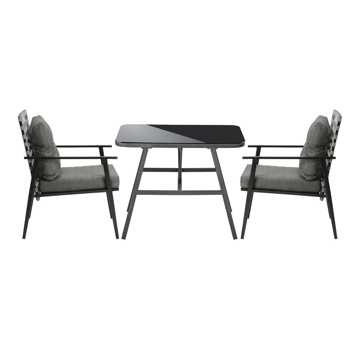 Livsip Outdoor Dining Setting Garden Patio Furniture Rattan Chairs Set 3 Piece