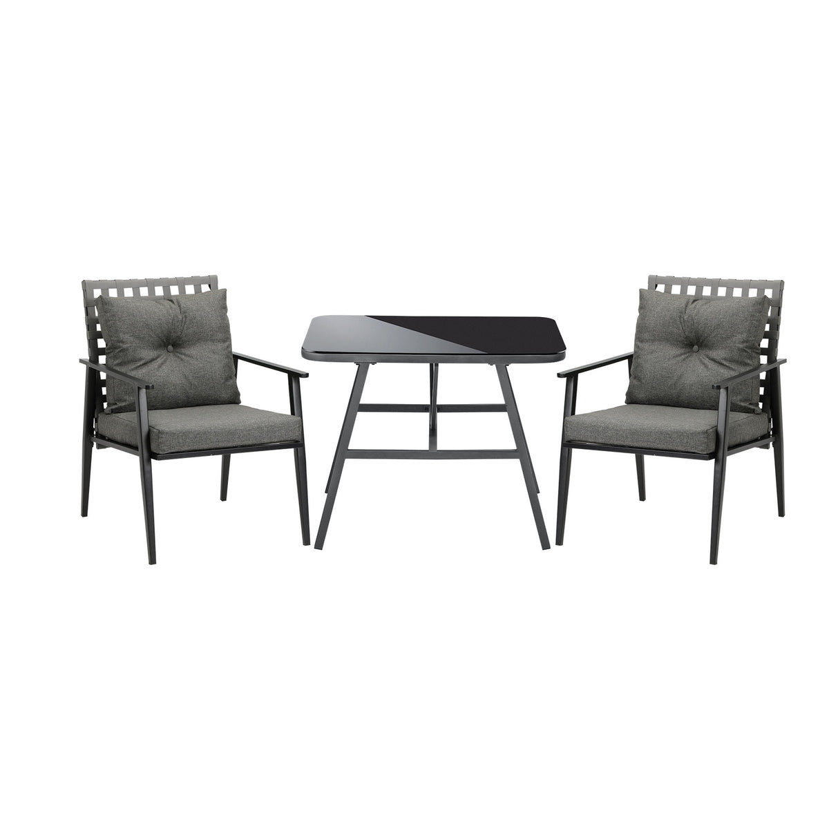Livsip Outdoor Dining Setting Garden Patio Furniture Rattan Chairs Set 3 Piece