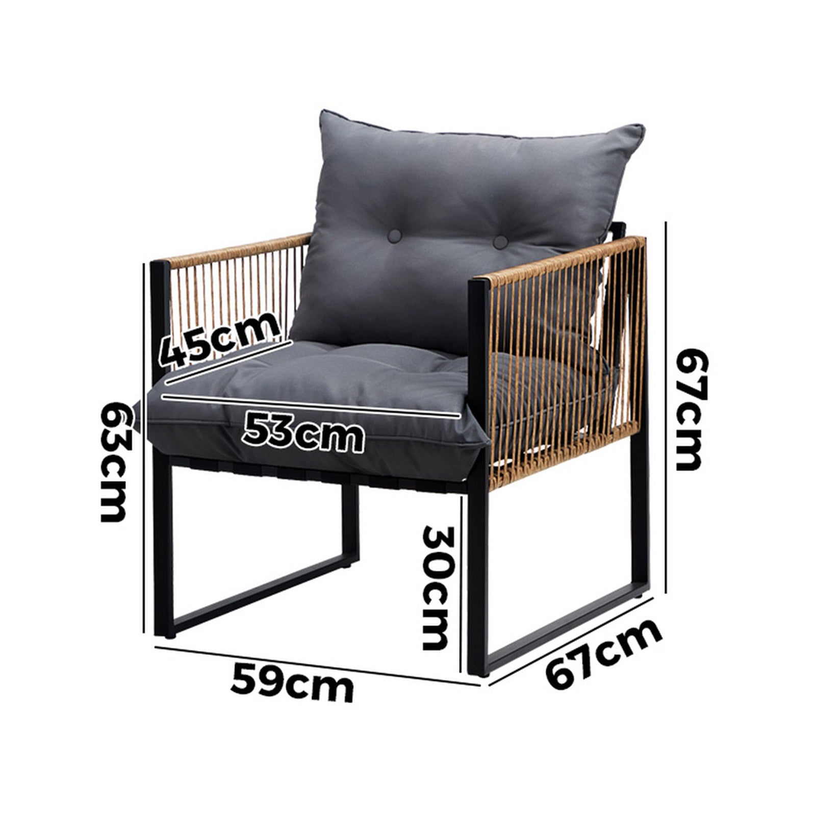 Livsip 2PCS Outdoor Furniture Chairs Garden Patio Garden Lounge Set PE Wicker - Sunyee