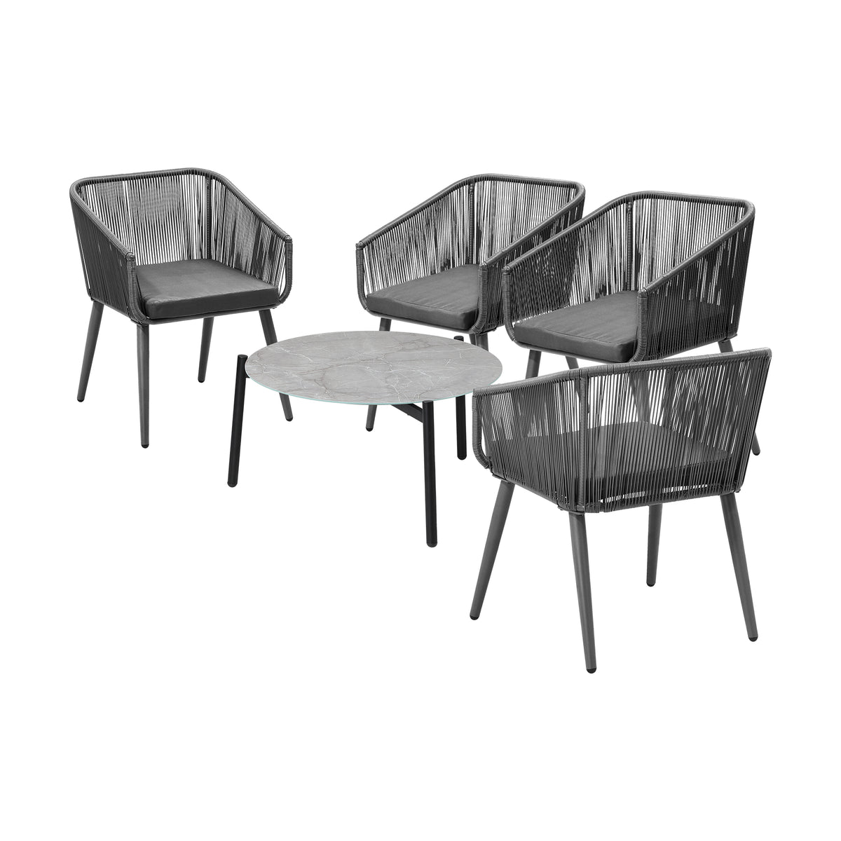 Livsip 5 Piece Outdoor Patio Set Lounge Furniture Setting - Sunyee