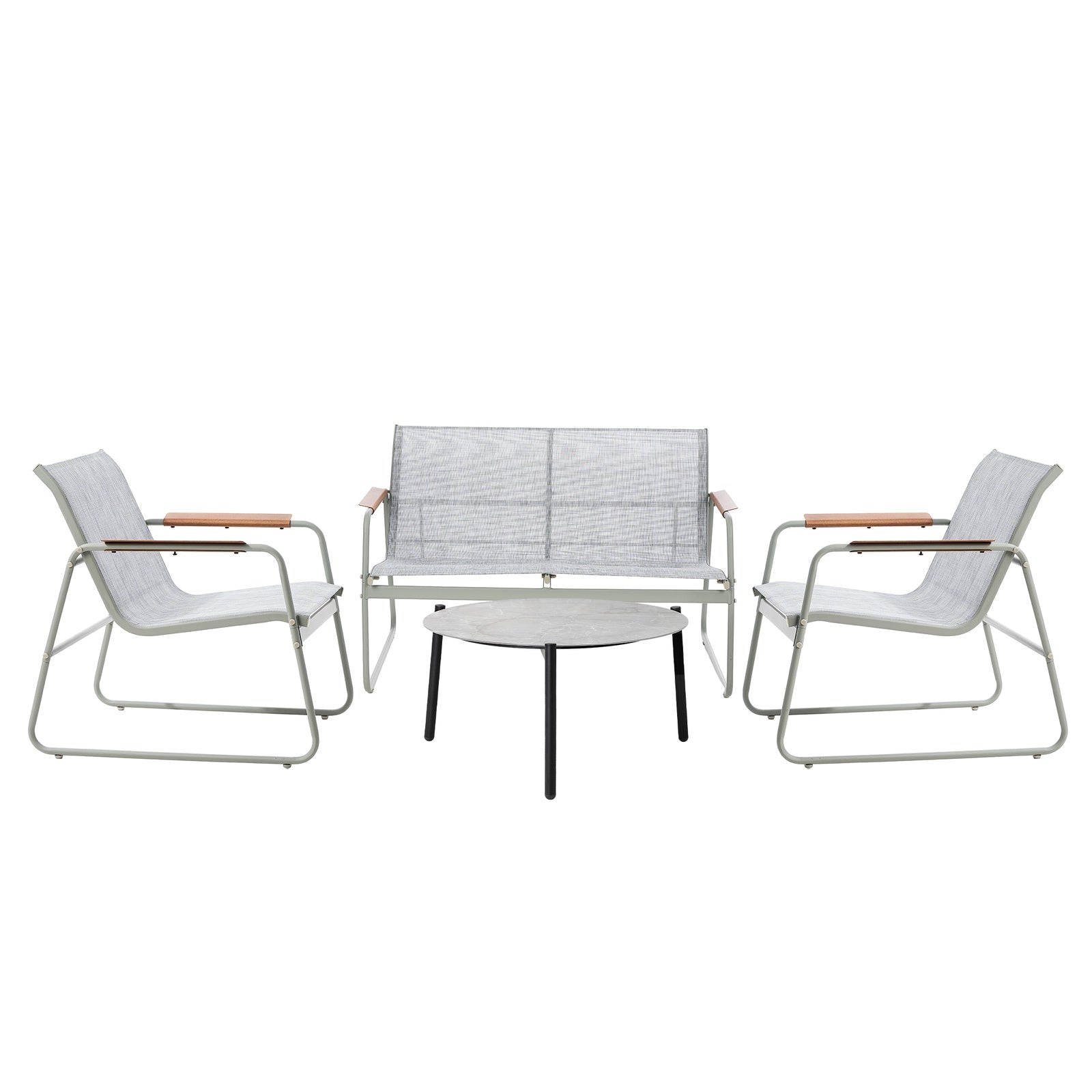 Livsip Outdoor Lounge Setting 4 Seater Furniture Patio 70cm Coffee Table Garden - Sunyee