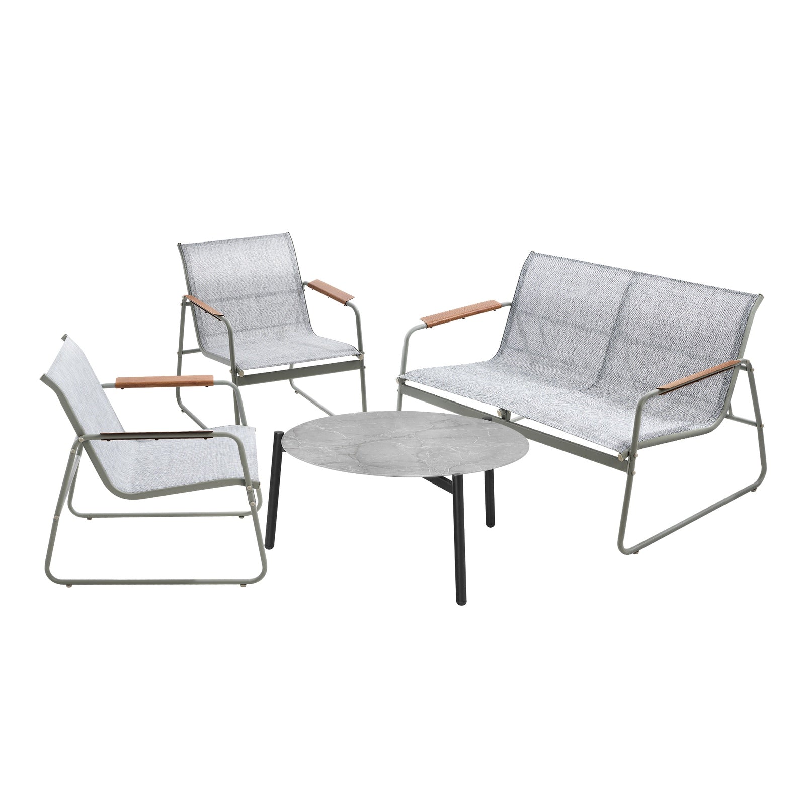 Livsip Outdoor Lounge Setting 4 Seater Furniture Patio 70cm Coffee Table Garden - Sunyee