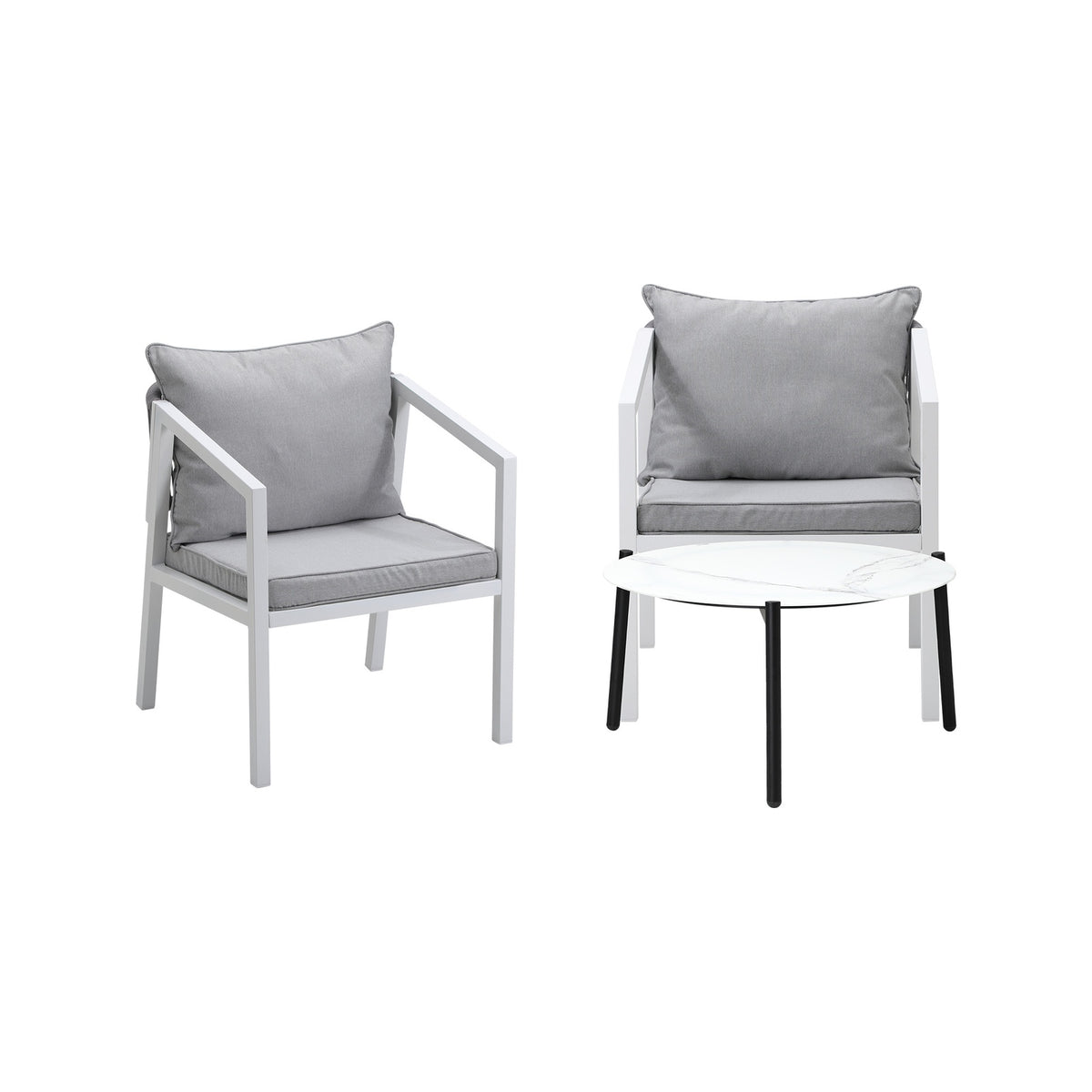 Livsip Outdoor Patio Setting Furniture Lounge Set White 70cm Coffee Table - Sunyee
