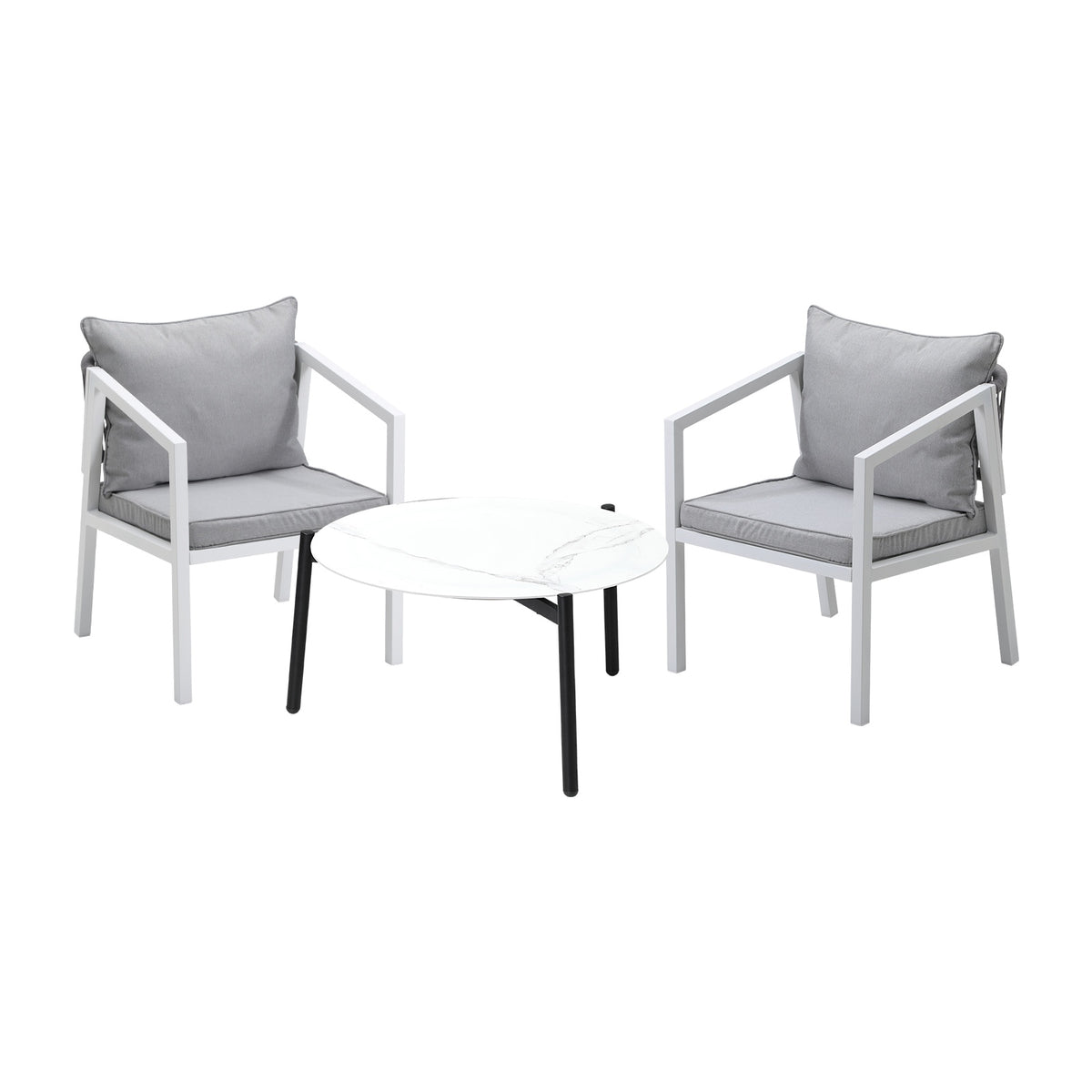 Livsip Outdoor Patio Setting Furniture Lounge Set White 70cm Coffee Table - Sunyee