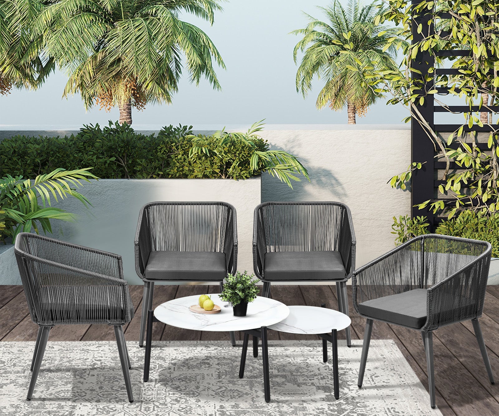 Livsip Outdoor Lounge Setting Furniture 6 Piece Patio Set - Sunyee