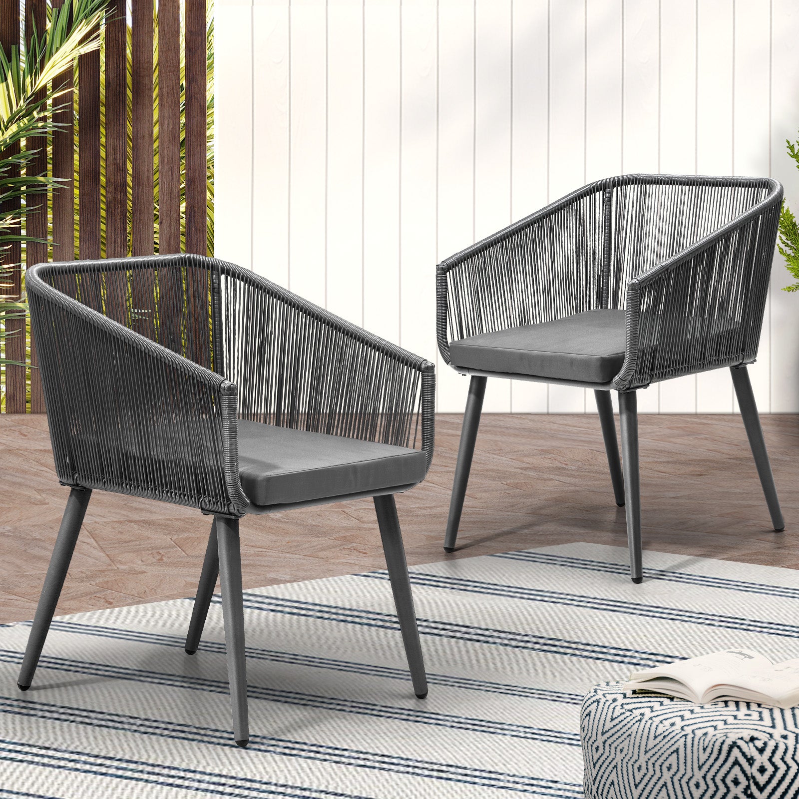 Livsip Outdoor Furniture Lounge Setting Chairs Set of 2 Bistro Patio Garden Set - Sunyee