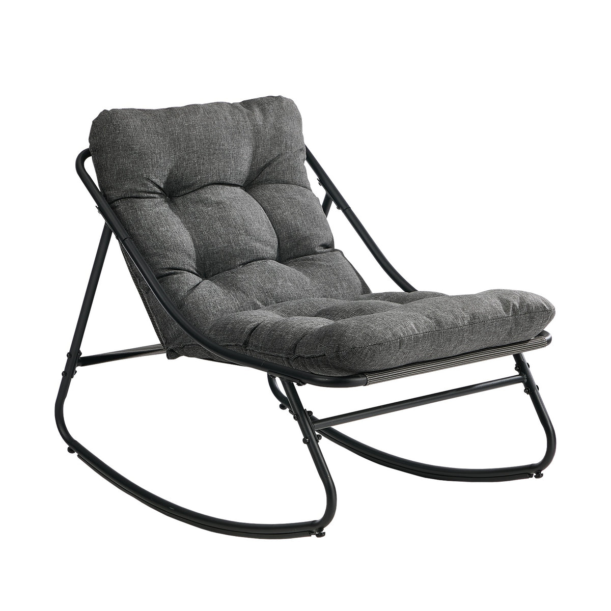 Livsip Outdoor Rocking Chair Garden Lounge Textilene Patio Furniture Grey