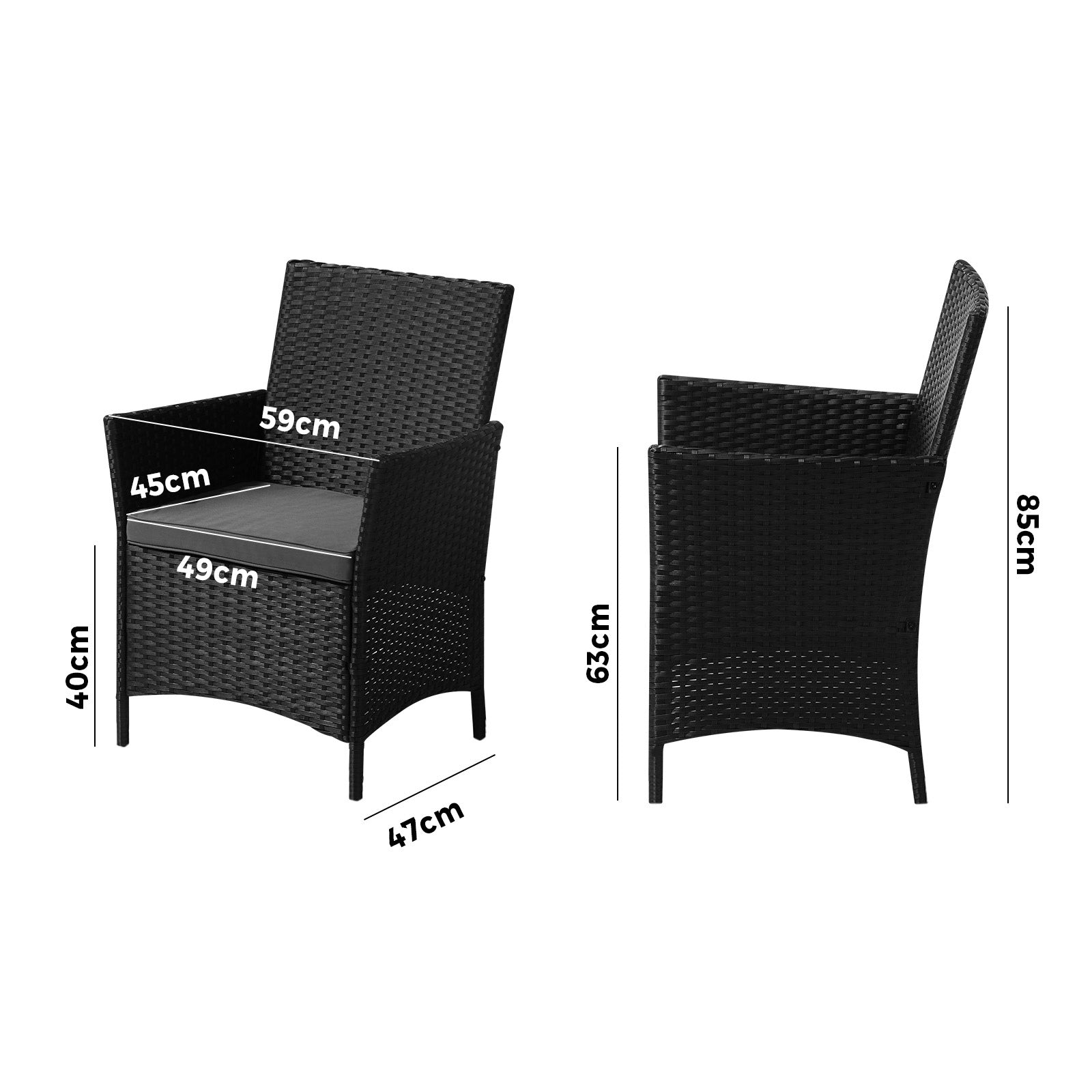 Livsip Outdoor Dining Chairs Rattan Outdoor Patio Chairs Furniture Set of 2 - Sunyee