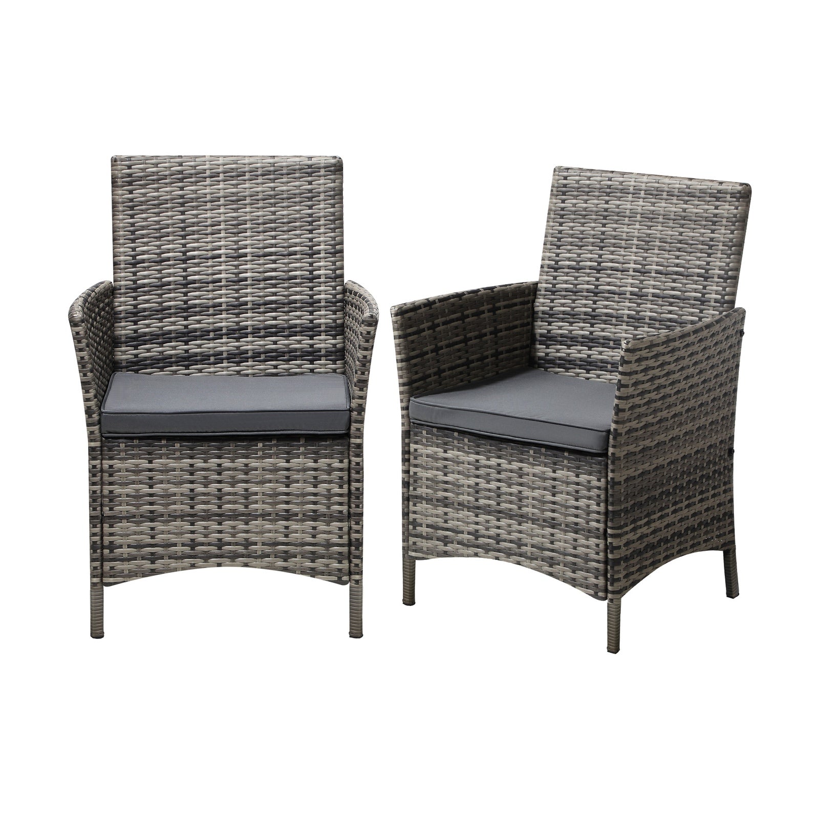 Livsip 2X Outdoor Dining Chairs Rattan Outdoor Patio Chairs Furniture Grey - Sunyee