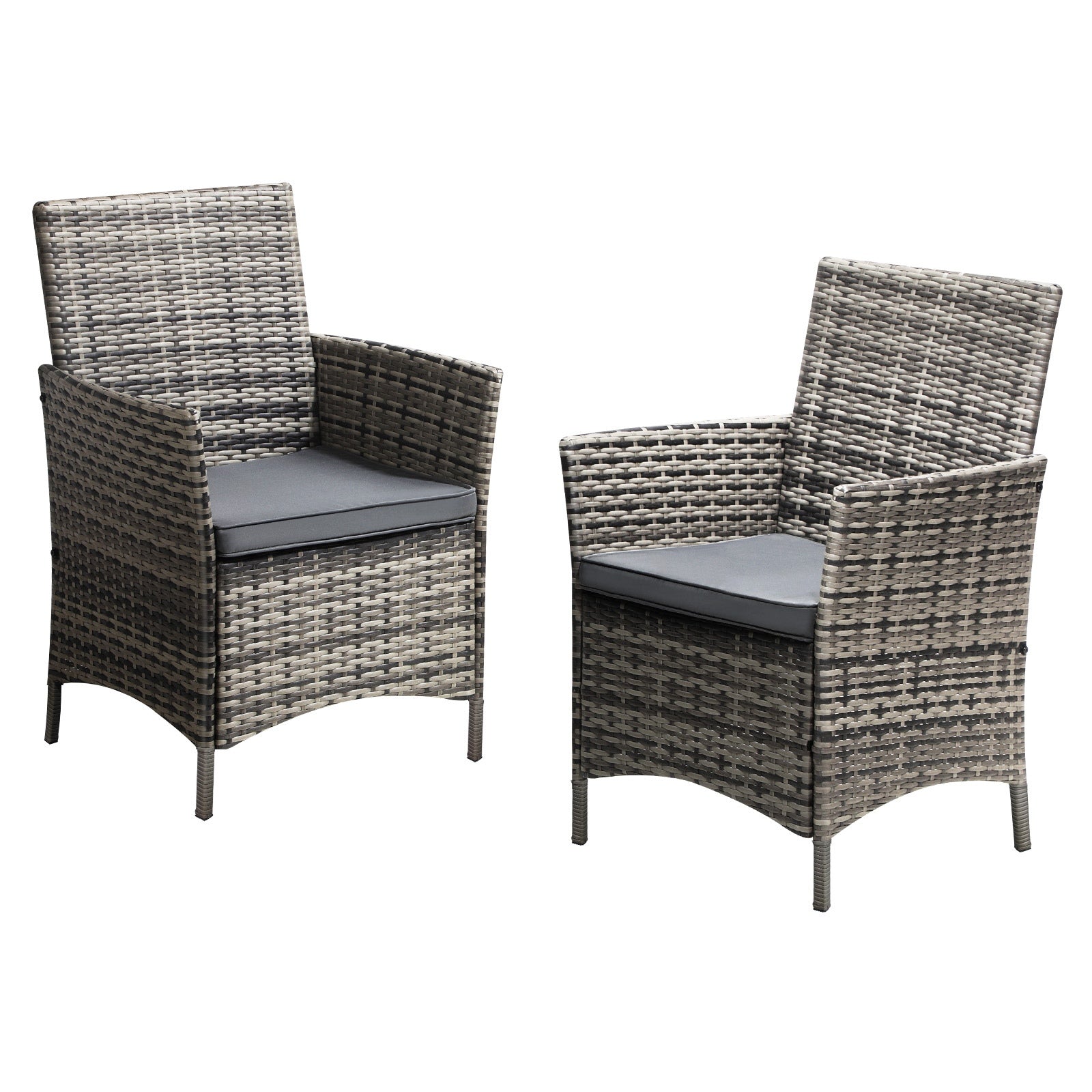 Livsip 2X Outdoor Dining Chairs Rattan Outdoor Patio Chairs Furniture Grey - Sunyee