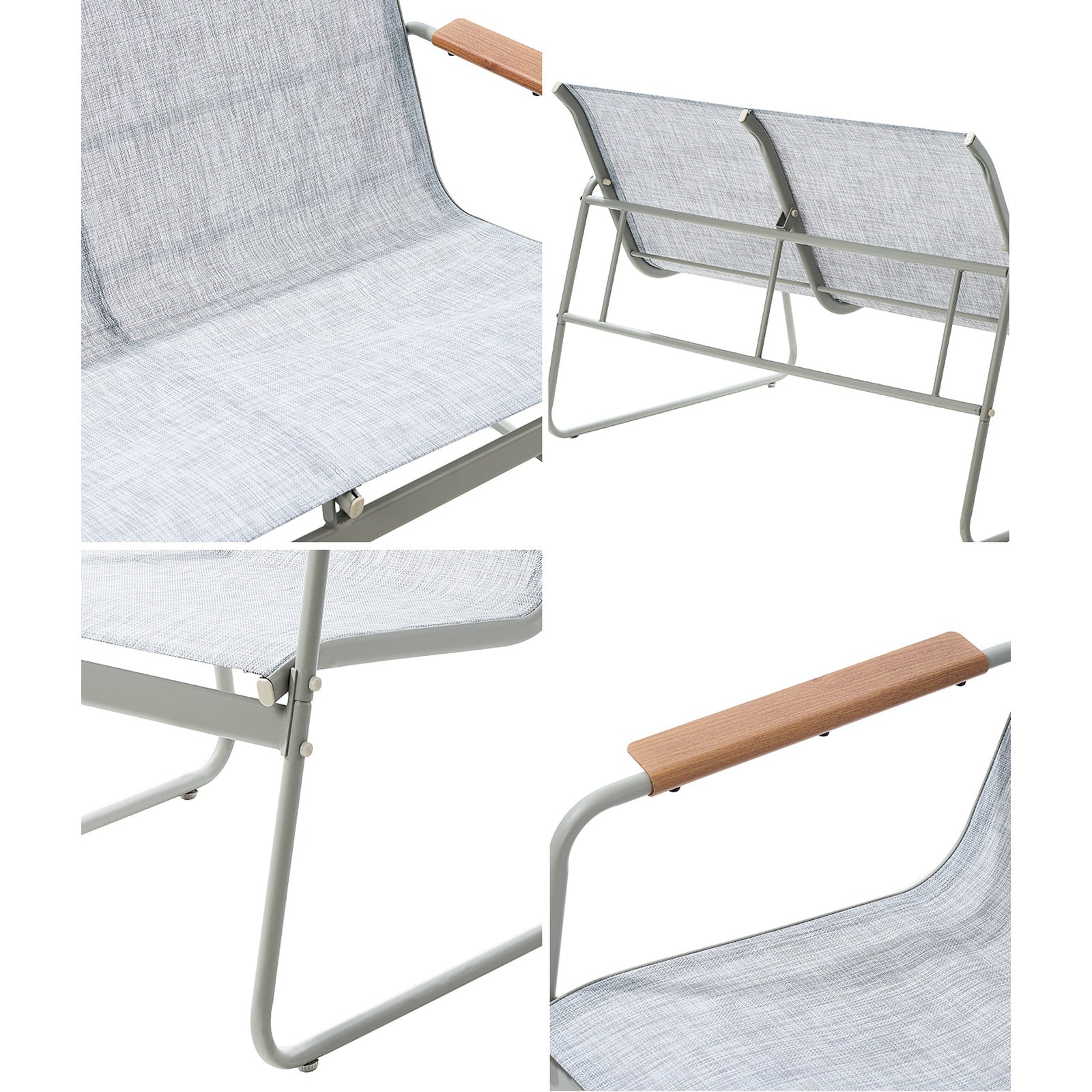 Livsip 4 Seater Outdoor Lounge Furniture Patio Set Bench Textilene Sofa Garden