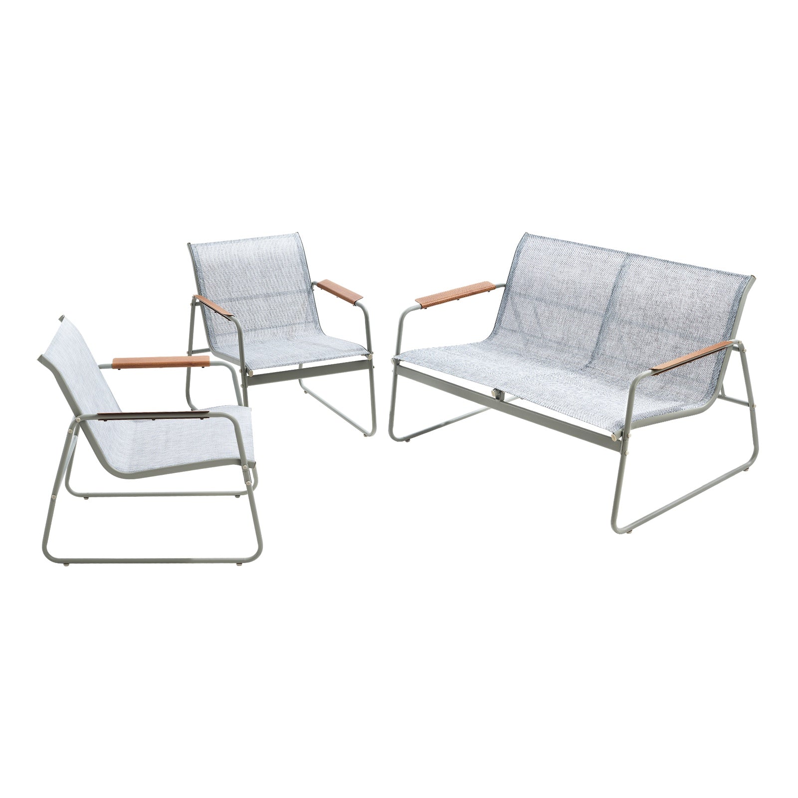 Livsip 4 Seater Outdoor Lounge Furniture Patio Set Bench Textilene Sofa Garden