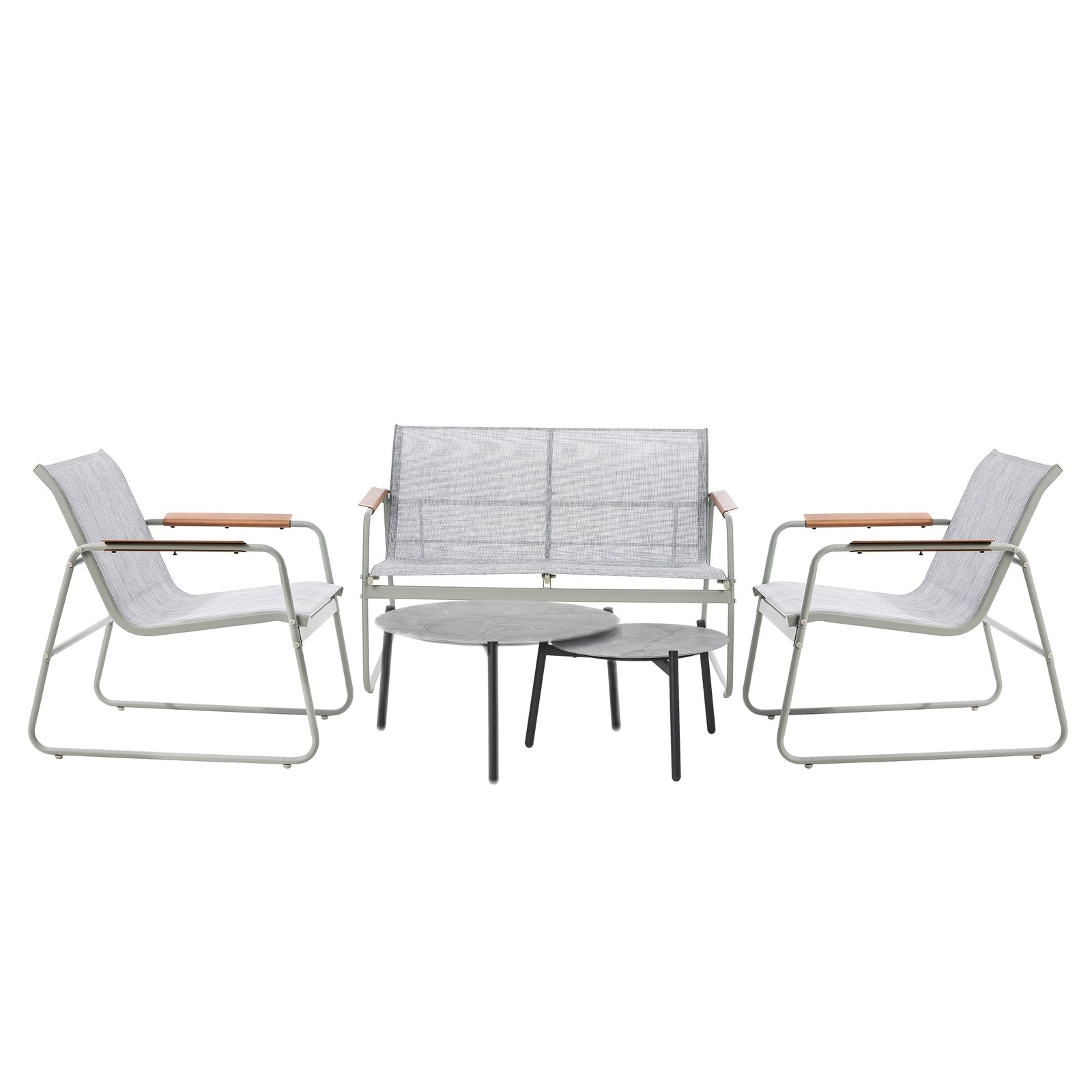 Livsip 4 Seater Outdoor Lounge Setting Furniture Patio Grey Table Set Chairs - Sunyee