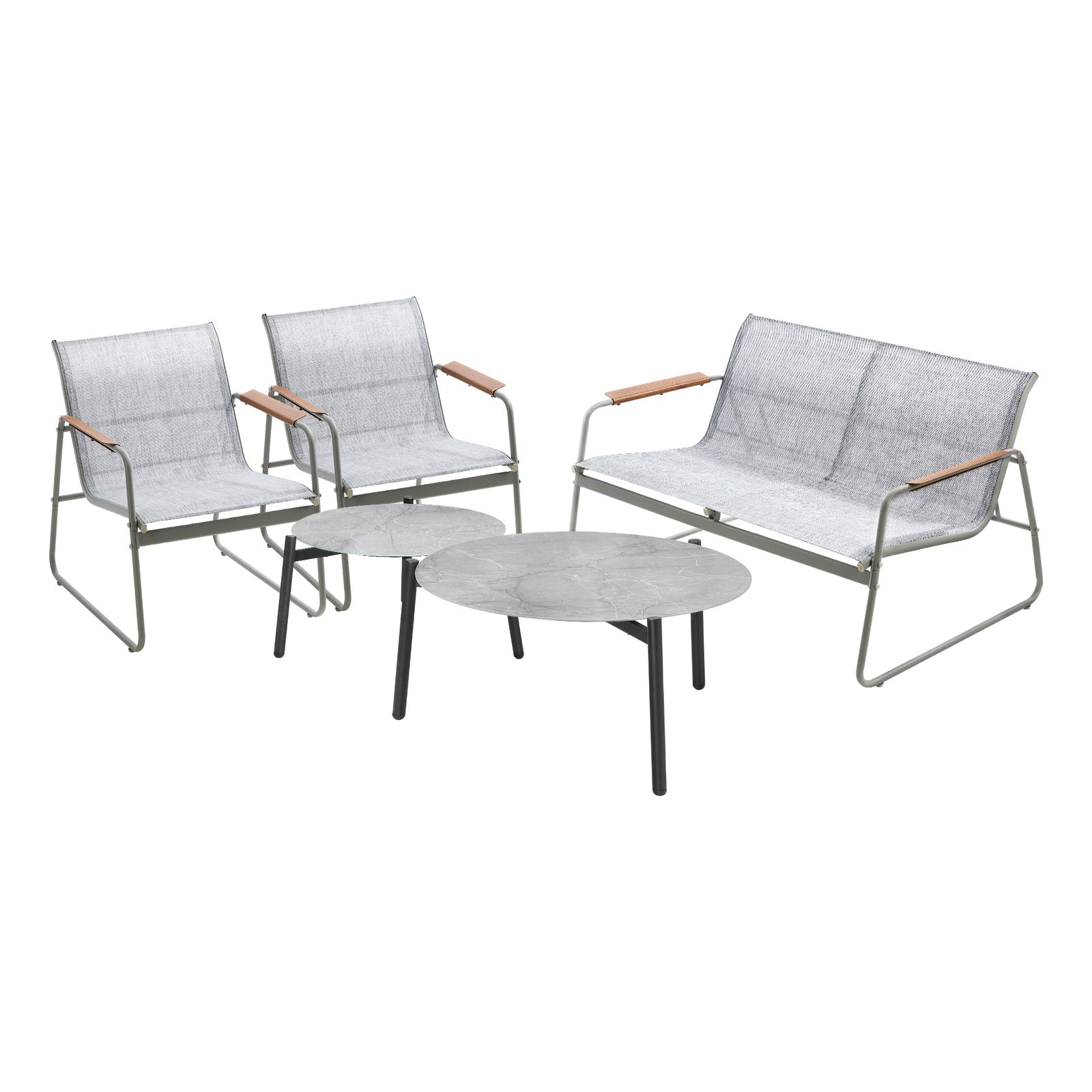 Livsip 4 Seater Outdoor Lounge Setting Furniture Patio Grey Table Set Chairs - Sunyee