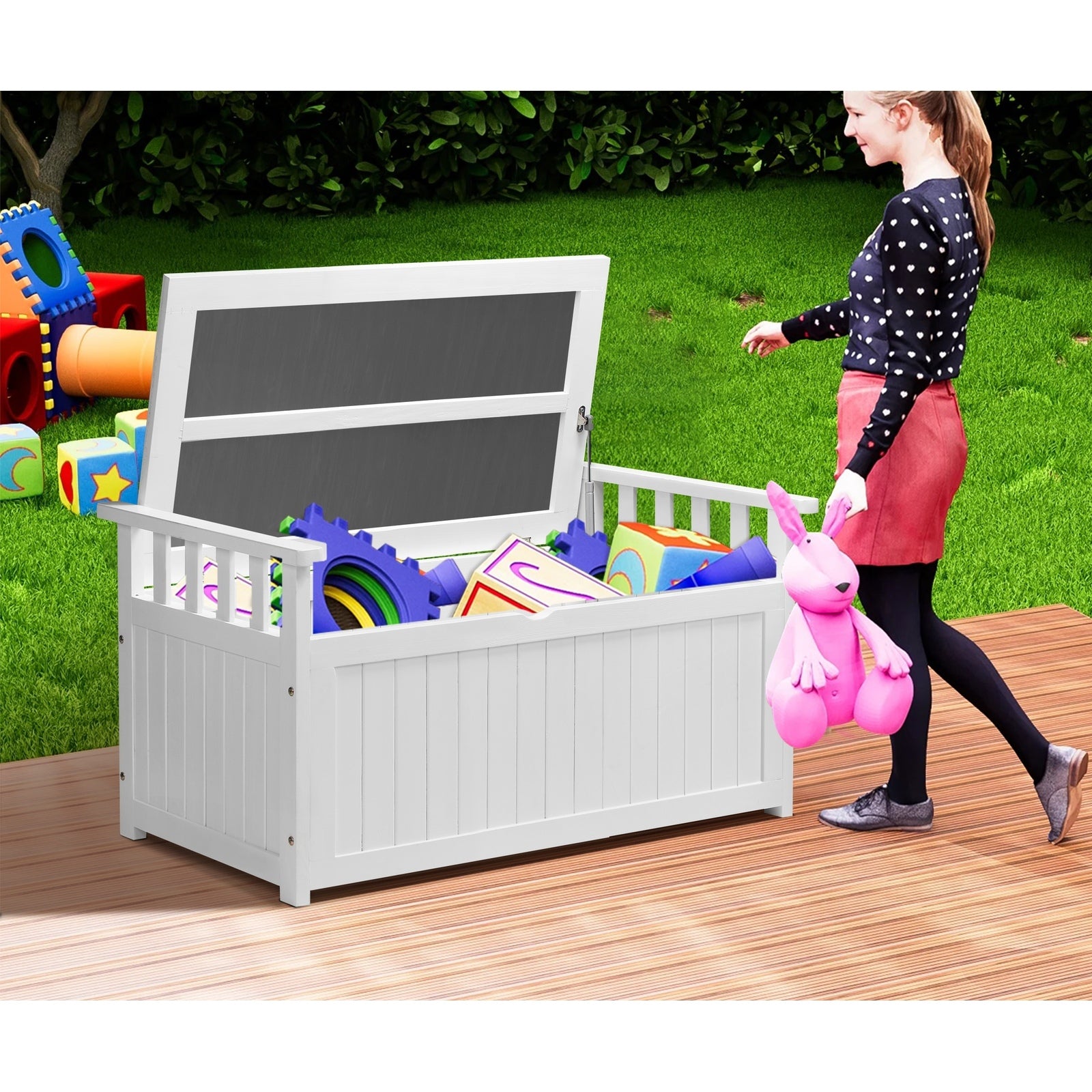 Livsip Outdoor Storage Box Garden Bench Seat Tool Container Sheds L - Sunyee