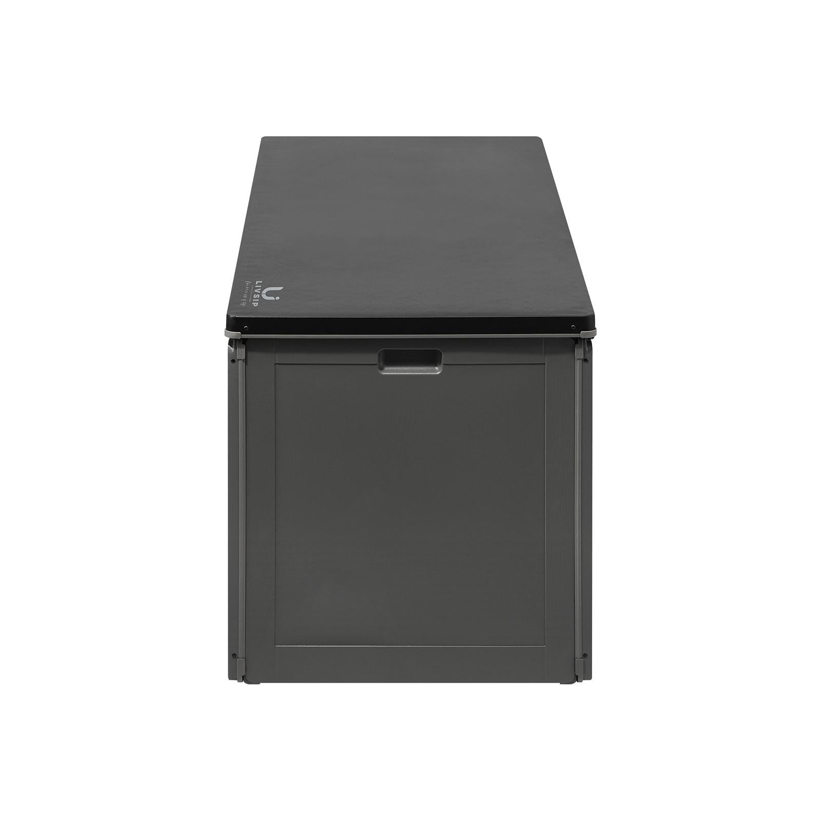 Livsip Outdoor Storage Box Bench 490L Cabinet Container Garden Deck Tool Grey - Sunyee