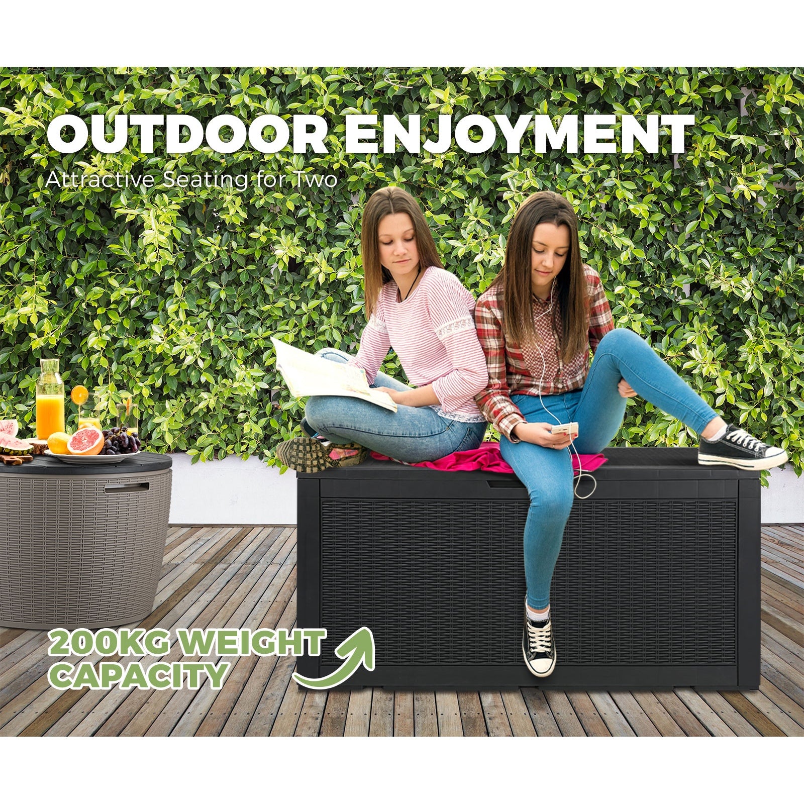 Livsip Outdoor Storage Box Garden Shed Cabinet Garden Bench Toys Tool Storage - Sunyee