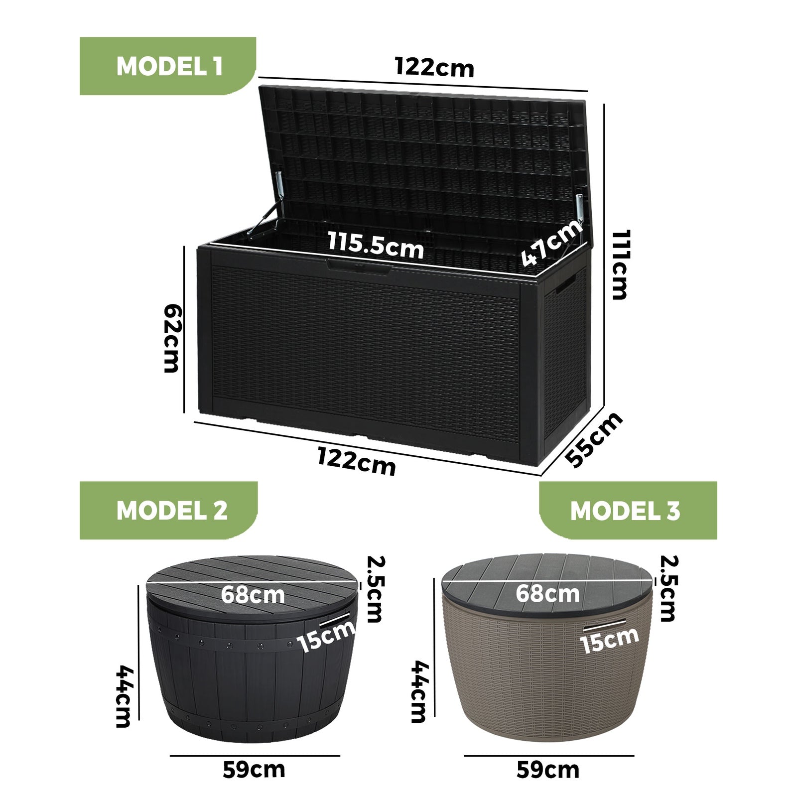 Livsip Outdoor Storage Box Garden Shed Cabinet Garden Bench Toys Tool Storage - Sunyee