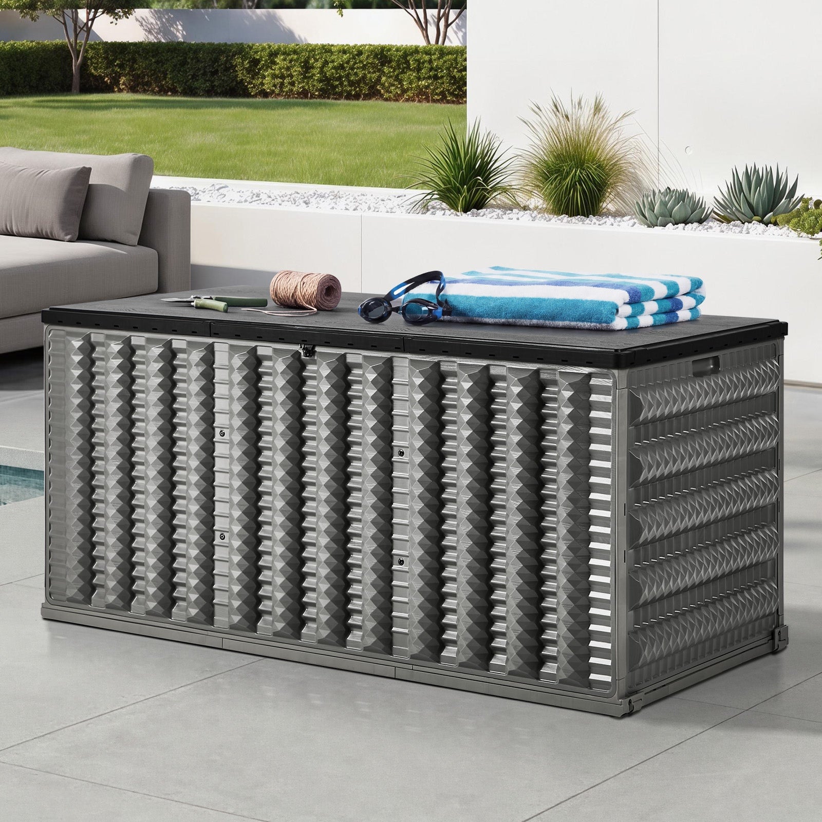 Livsip Outdoor Storage Box 680L Foldable Container Garden Bench Tool Chest