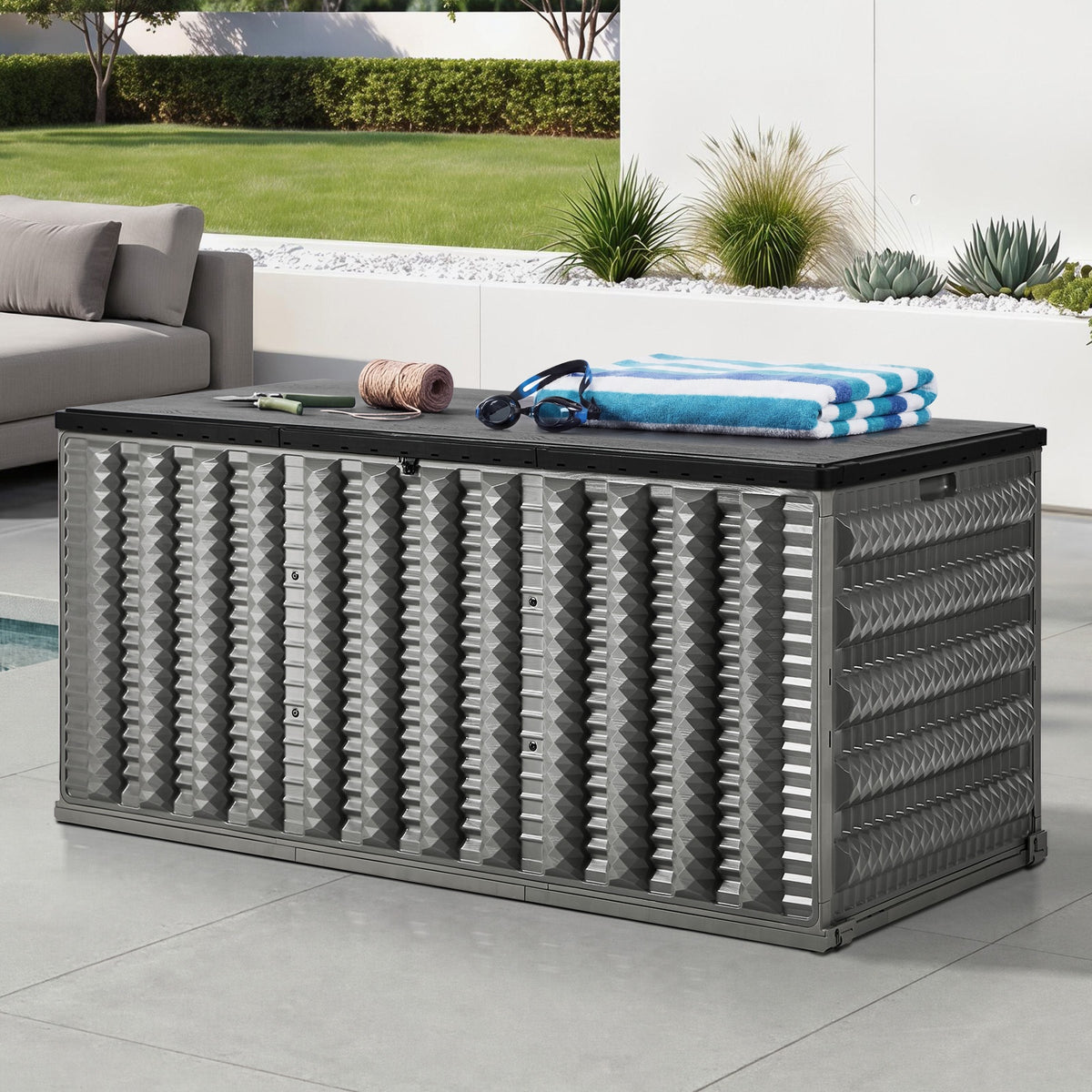 Livsip Outdoor Storage Box 680L Foldable Container Garden Bench Tool Chest
