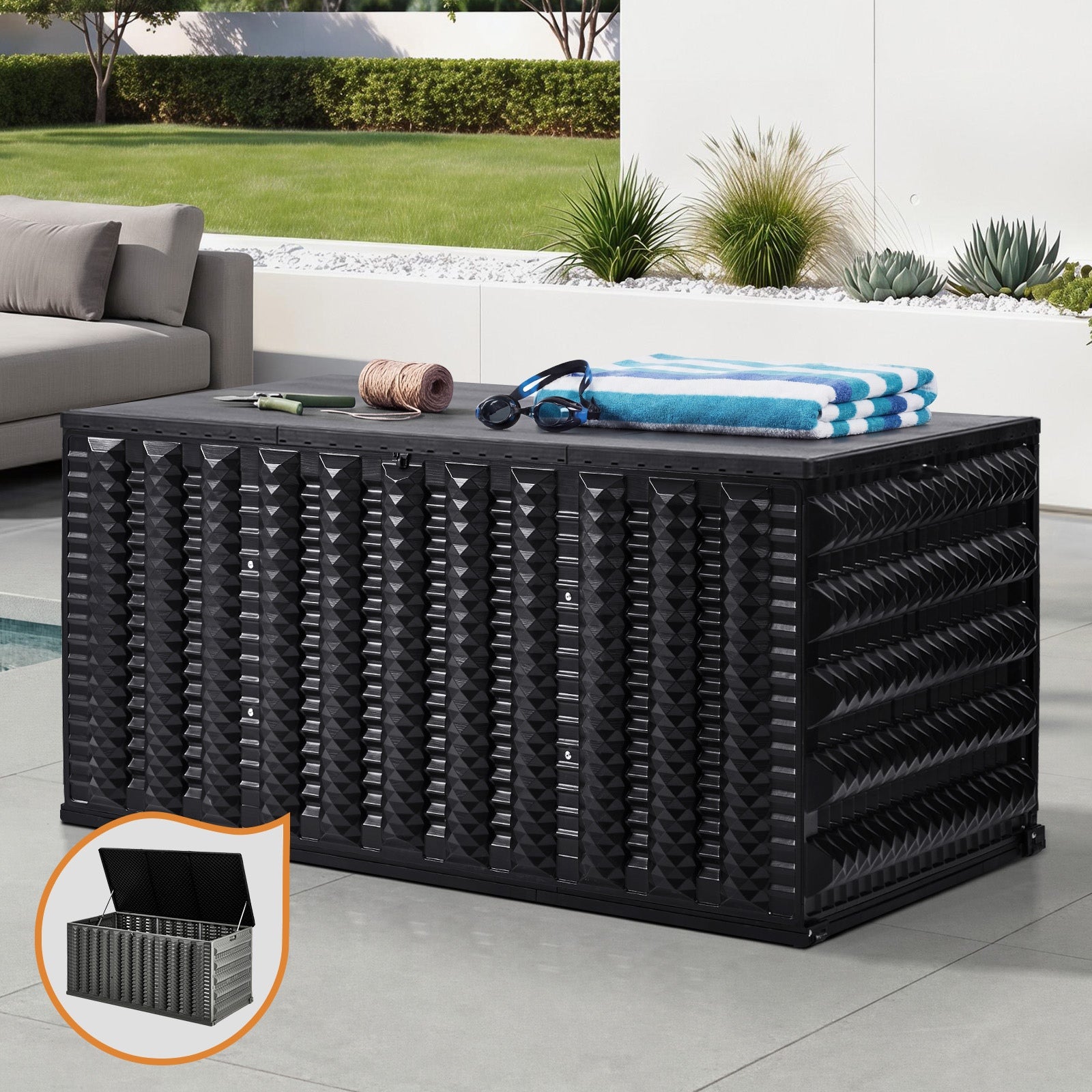 Livsip Outdoor Storage Box 680L Foldable Container Garden Bench Tool Chest