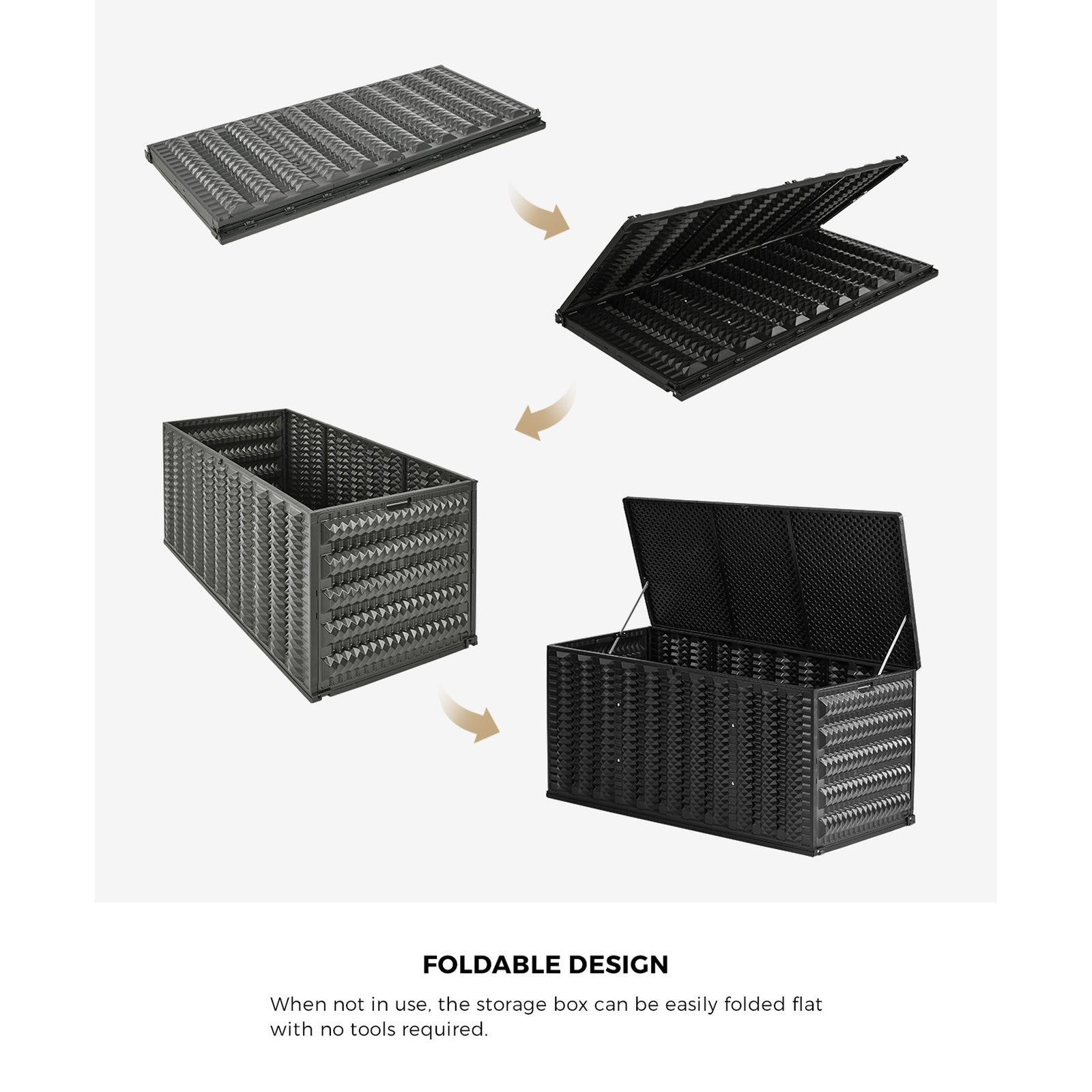 Livsip Outdoor Storage Box 680L Foldable Container Garden Bench Tool Chest