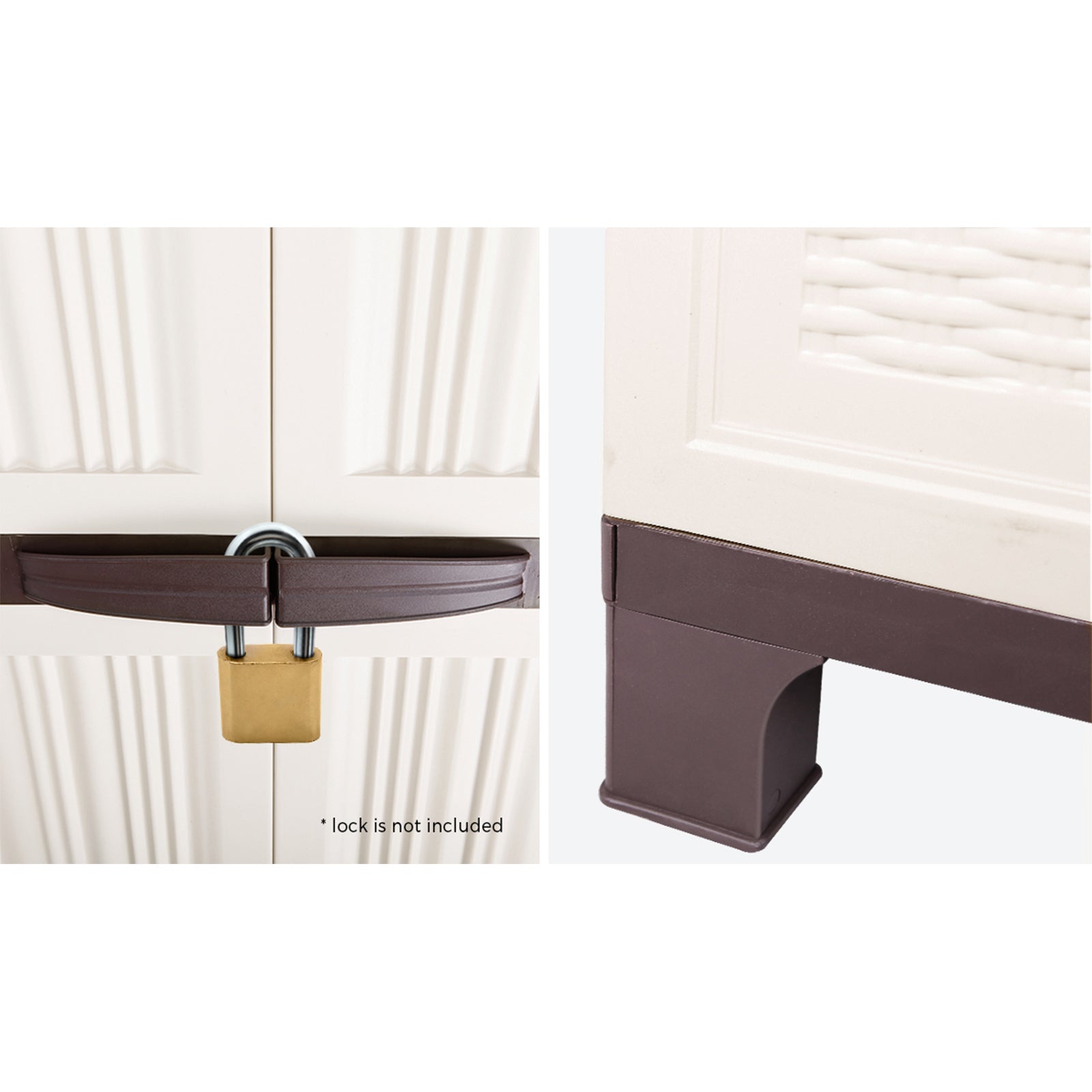 Livsip Outdoor Storage Cabinet Box Garage Garden Cupboard Adjustable Lockable - Sunyee