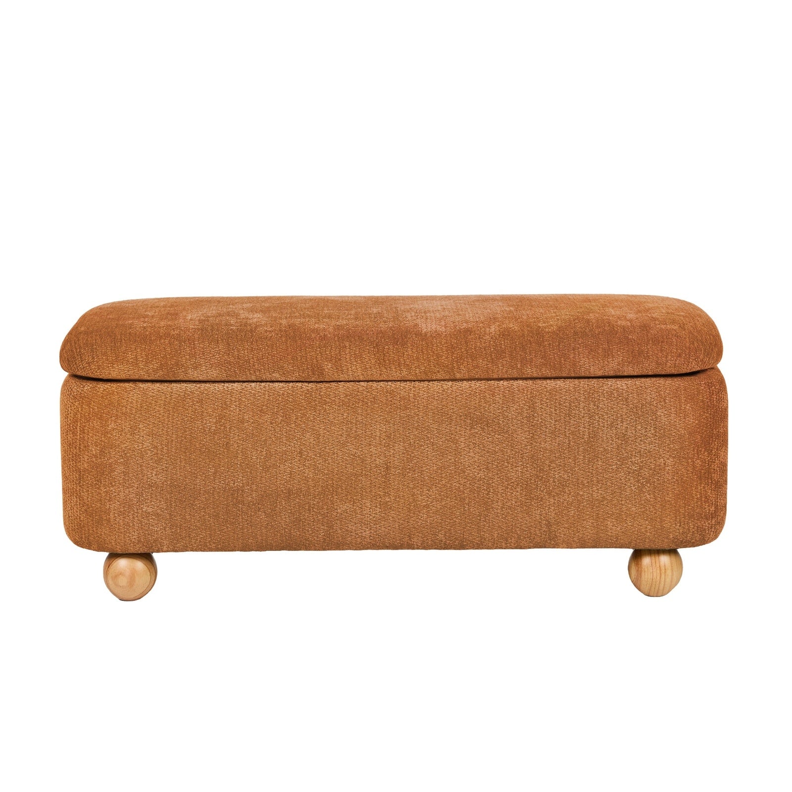 Oikiture Storage Ottoman Blanket Box Couch Bench Chenille Ball Foot Stool