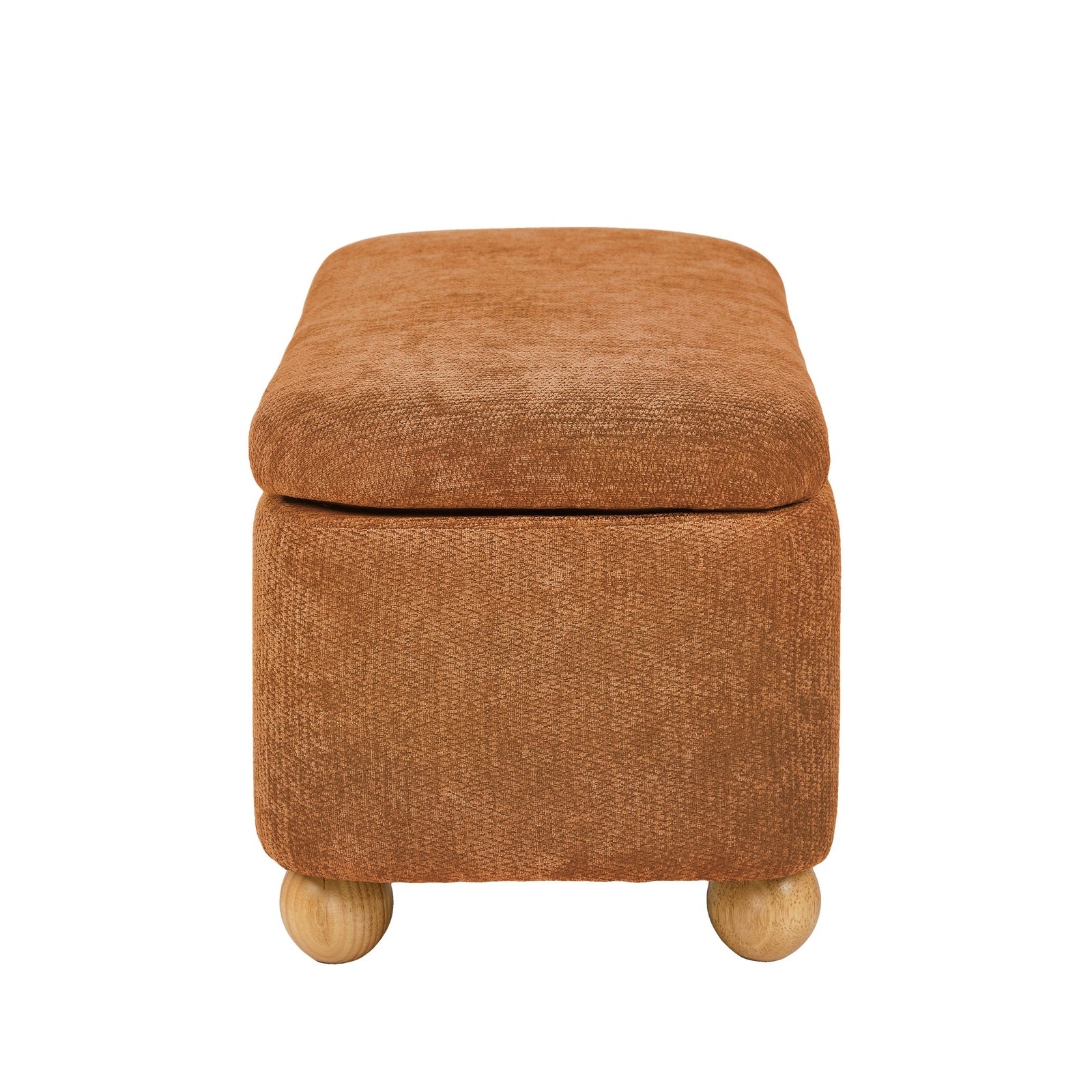 Oikiture Storage Ottoman Blanket Box Couch Bench Chenille Ball Foot Stool
