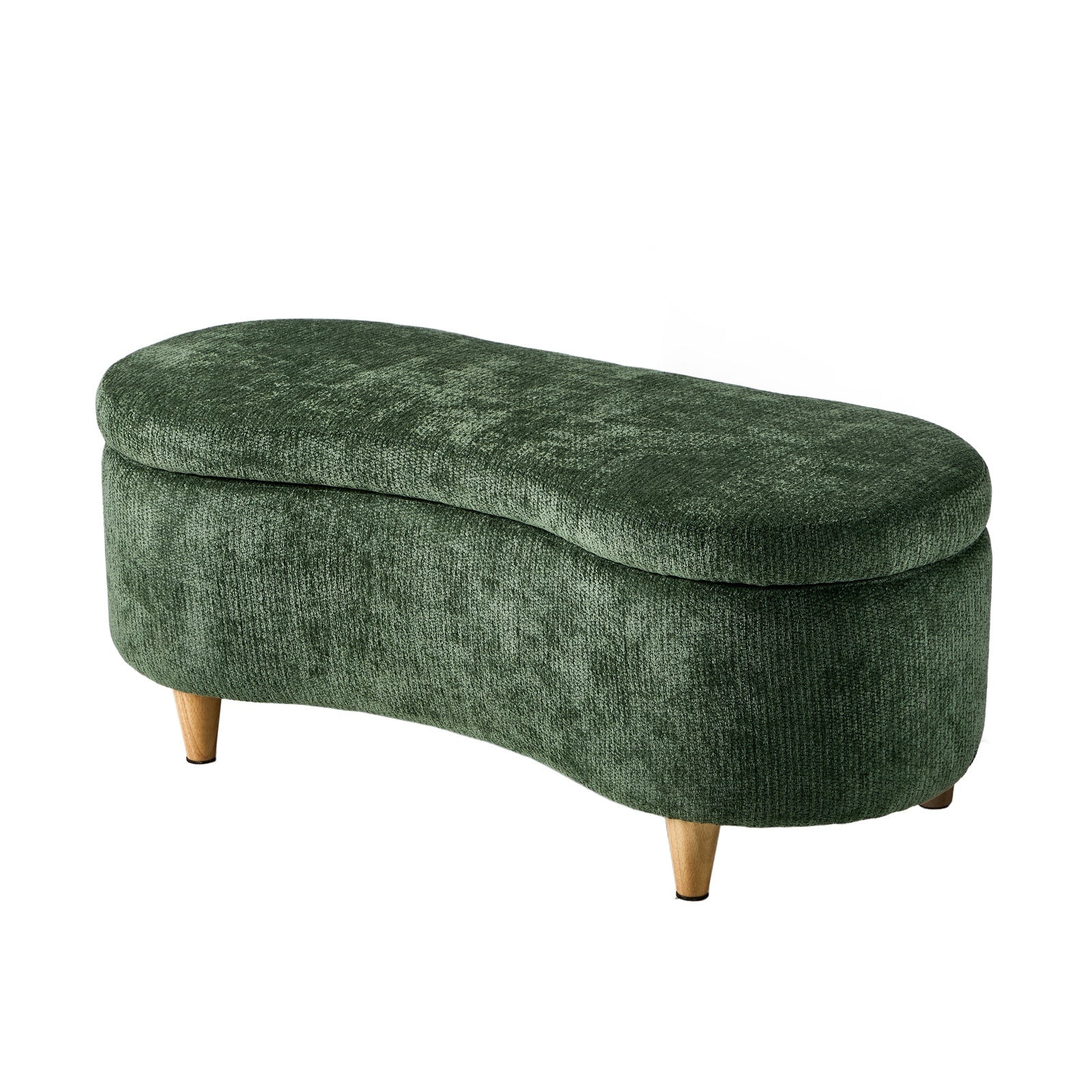 Oikiture Storage Ottoman Cashew Foot Stool Bench Blanket Toy Box Chest Boucle - Sunyee