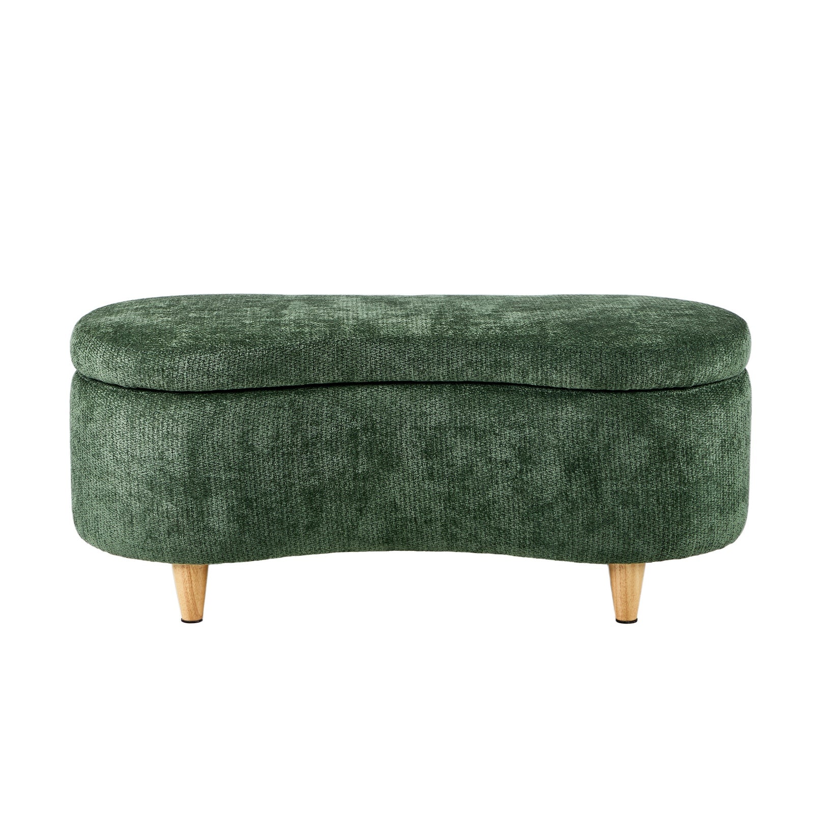 Oikiture Storage Ottoman Cashew Foot Stool Bench Blanket Toy Box Chest Boucle - Sunyee