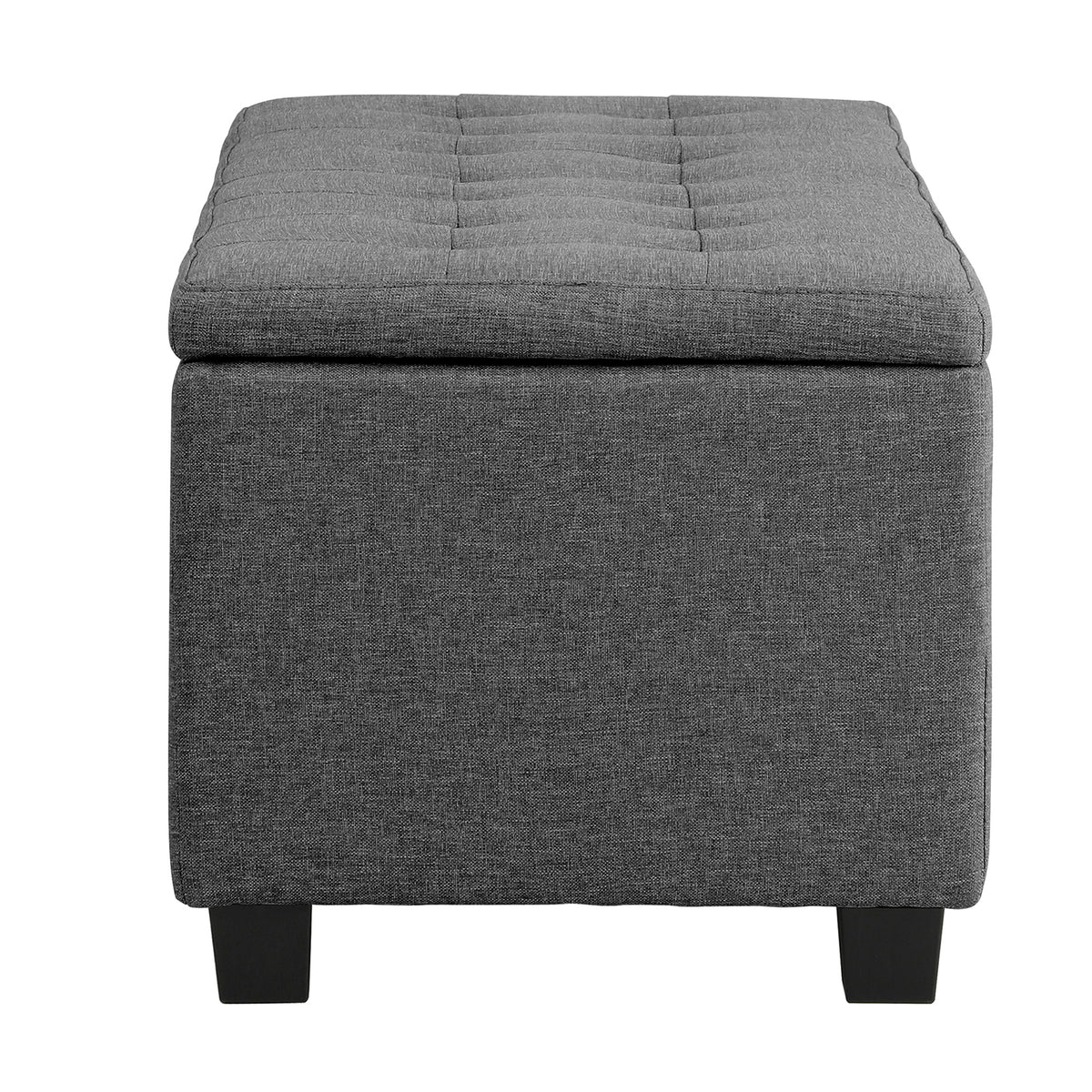 Oikiture Storage Ottoman Blanket Box Linen/Faux Leather Toy Foot Stool L/XL - Sunyee