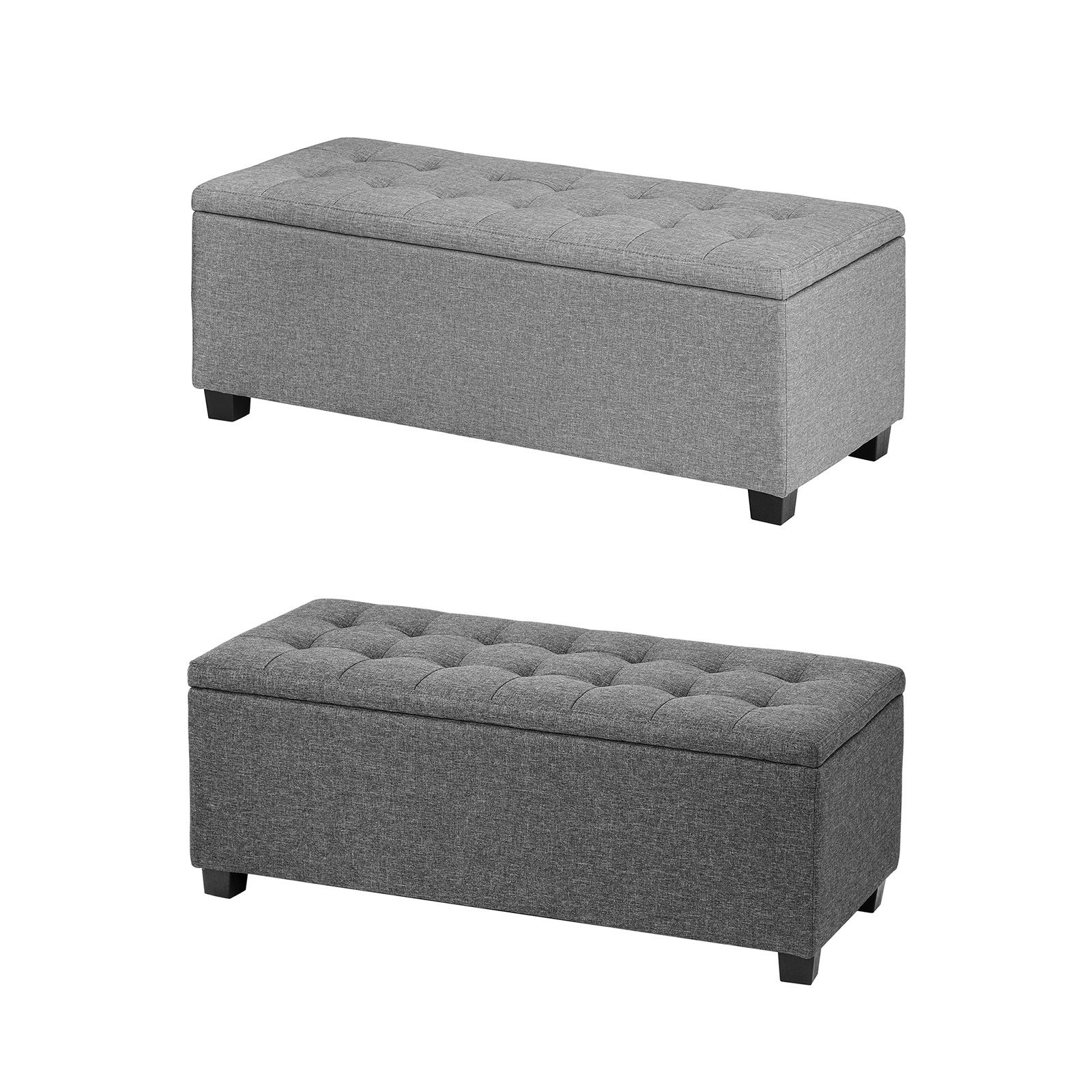 Oikiture Storage Ottoman Blanket Box Foot Stool Bench Chest Toy Footstool Linen - Sunyee