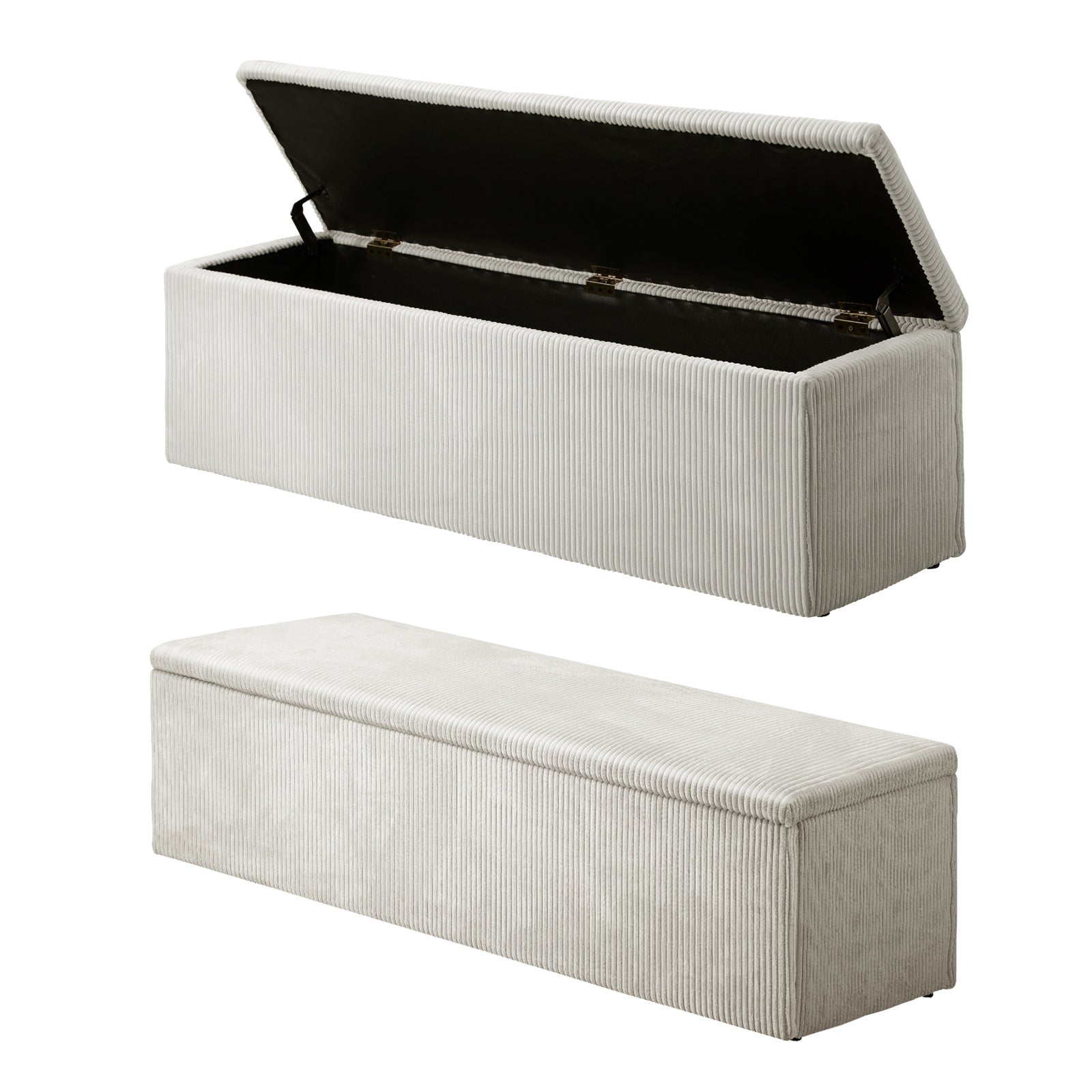 Oikiture 140 cm Storage Ottoman Blanket Box Foot Stool Bench Chest Toy LARGE - Sunyee