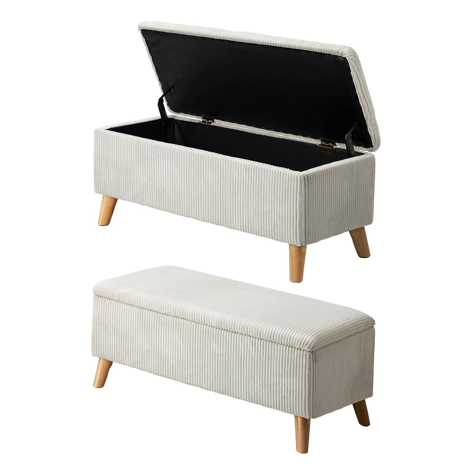 Oikiture Storage Ottoman Bench Blanket Box Chest Toy Foot Stool Boucle Velvet - Sunyee