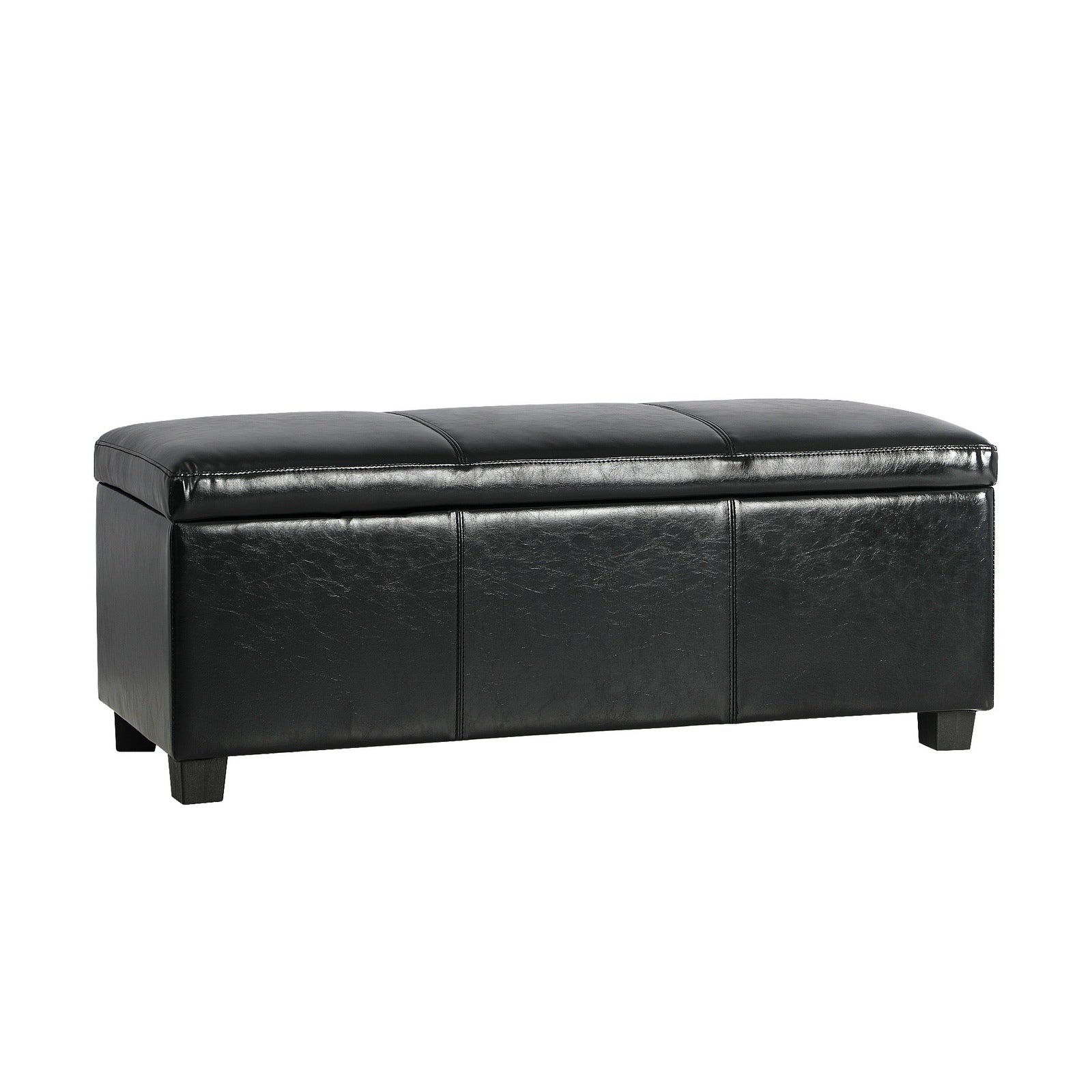 Oikiture Storage Ottoman Blanket Toy Box Faux Leather Linen Arm Stool Chest - Sunyee
