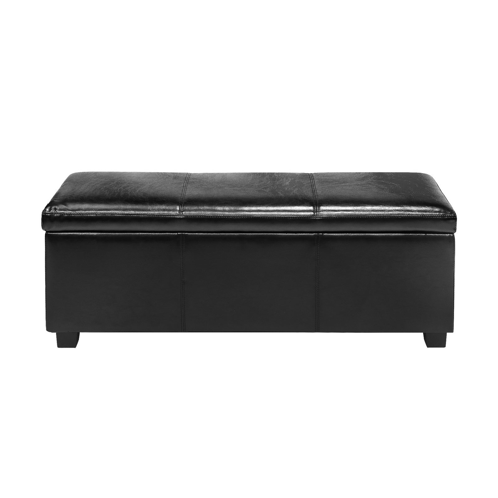 Oikiture Storage Ottoman Blanket Toy Box Faux Leather Linen Arm Stool Chest - Sunyee