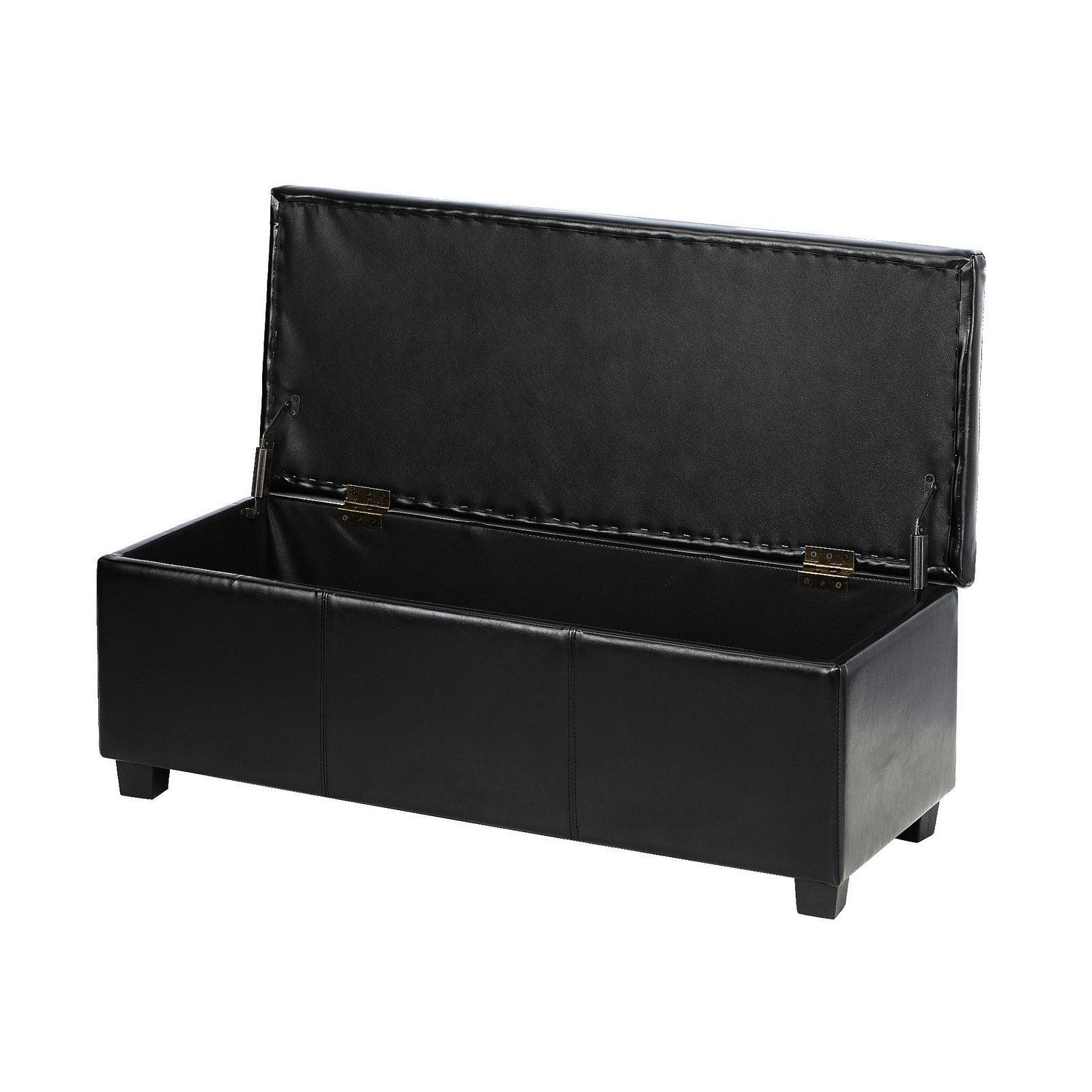 Oikiture Storage Ottoman Blanket Toy Box Faux Leather Linen Arm Stool Chest - Sunyee